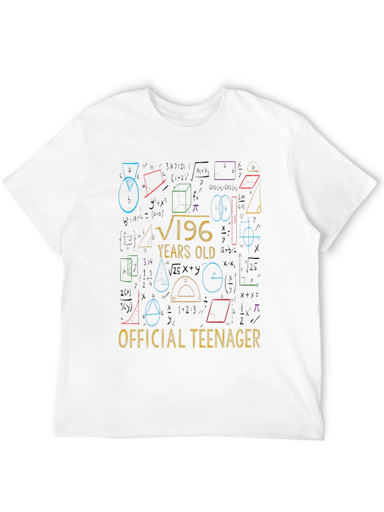 Black Funny 14th Birthday Math Equation Teenager T-Shirt view 12