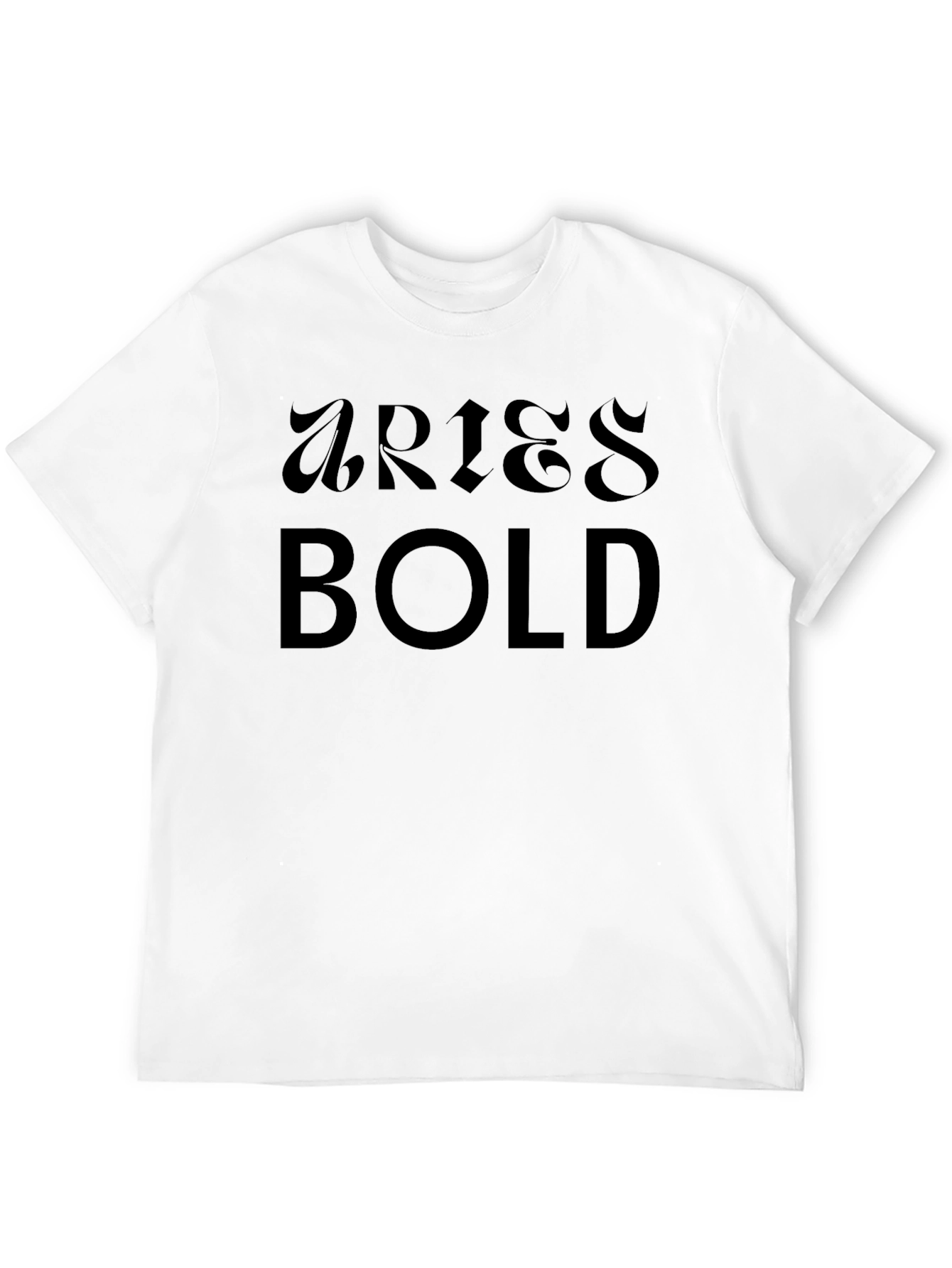 Black Aries Bold Black T-Shirt view 12