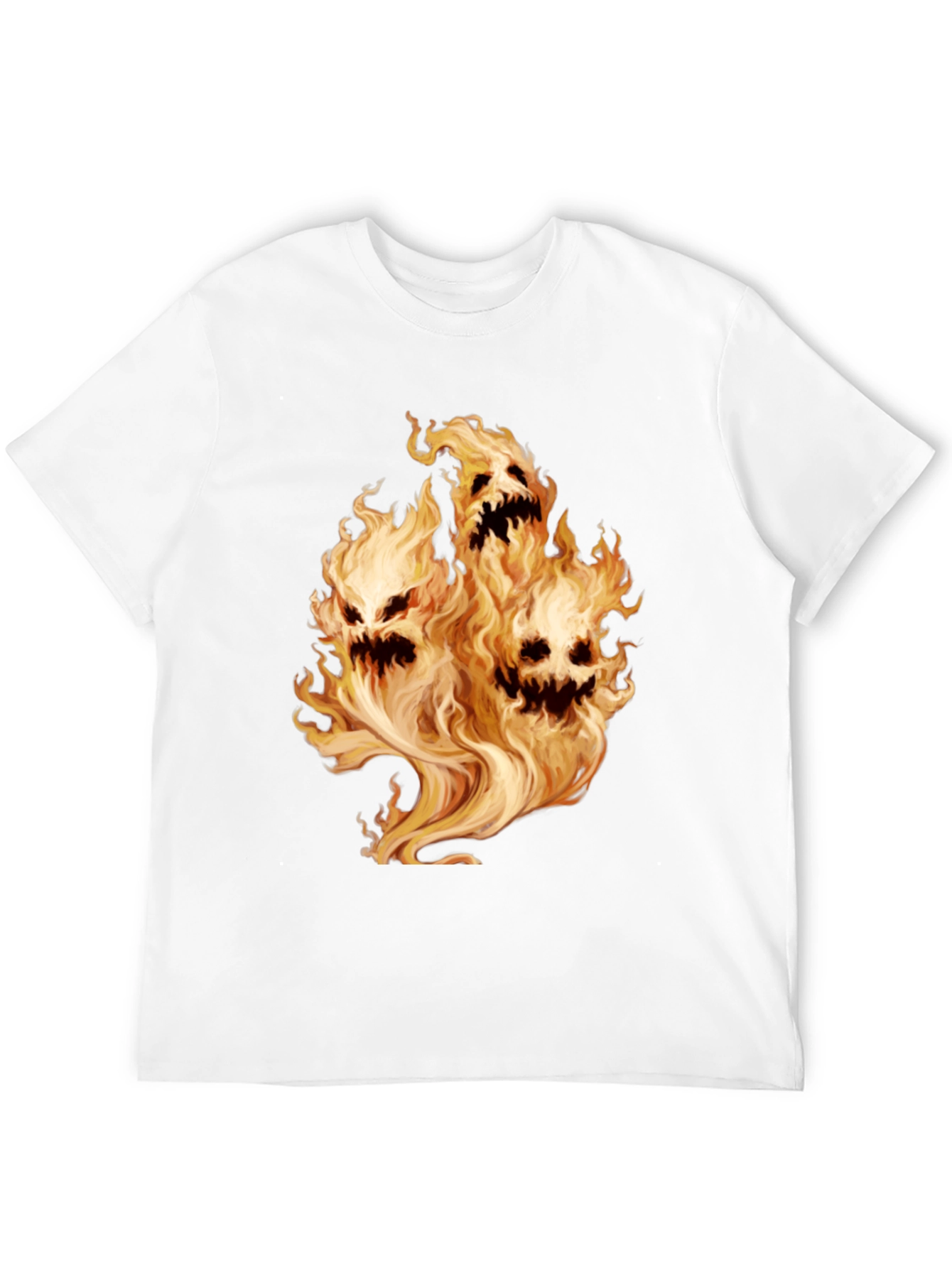 Black Flaming Skull Graphic Tee - Men's Black T-Shirt view 12