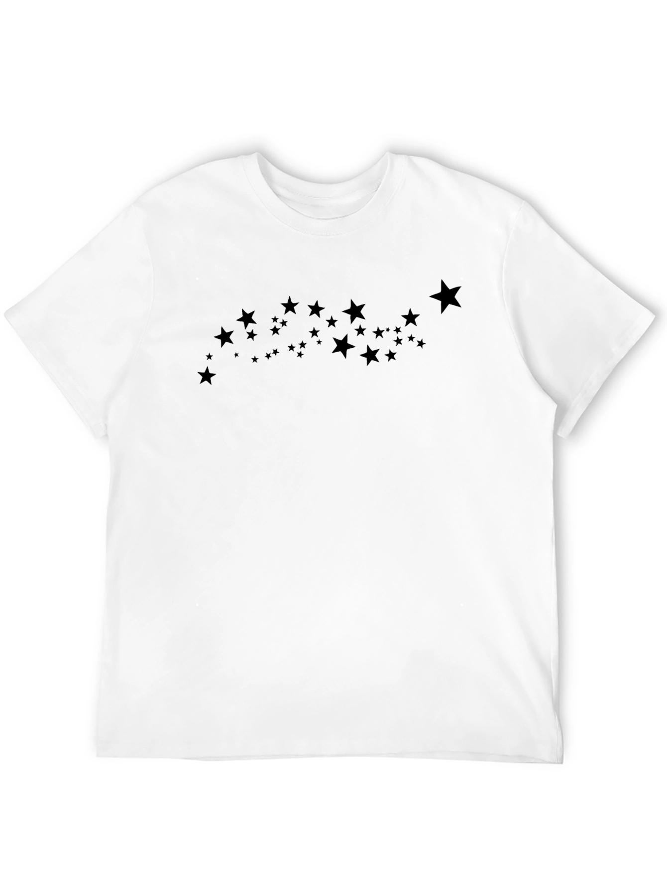 Black Men's Black T-Shirt with Starry Design view 12