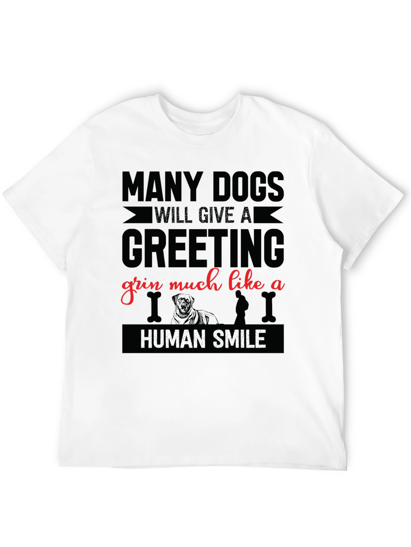 Black Dog Lover T-Shirt - Many Dogs Human Smile Graphic Tee view 12