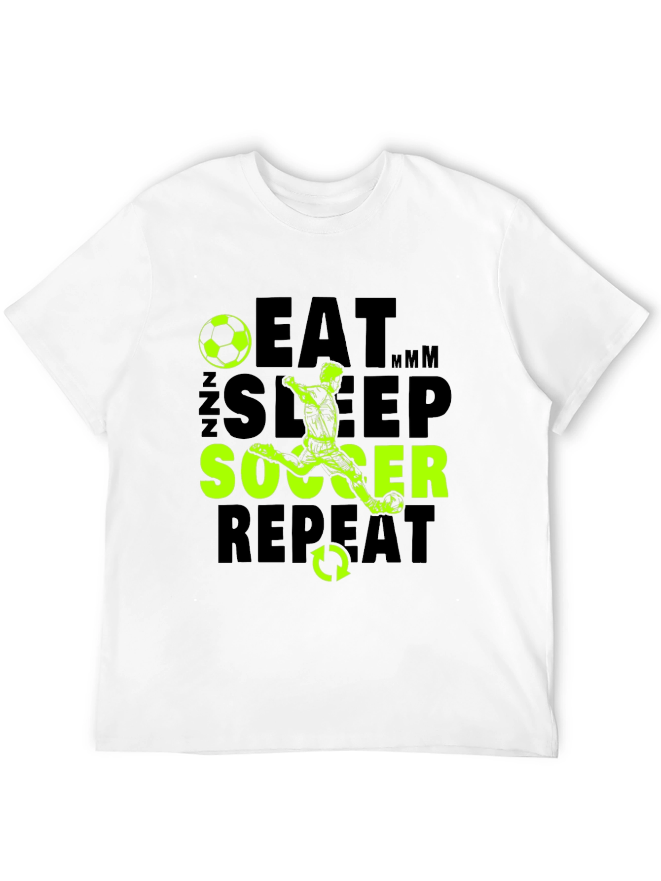 Black Eat Sleep Soccer Repeat Graphic T-Shirt view 12