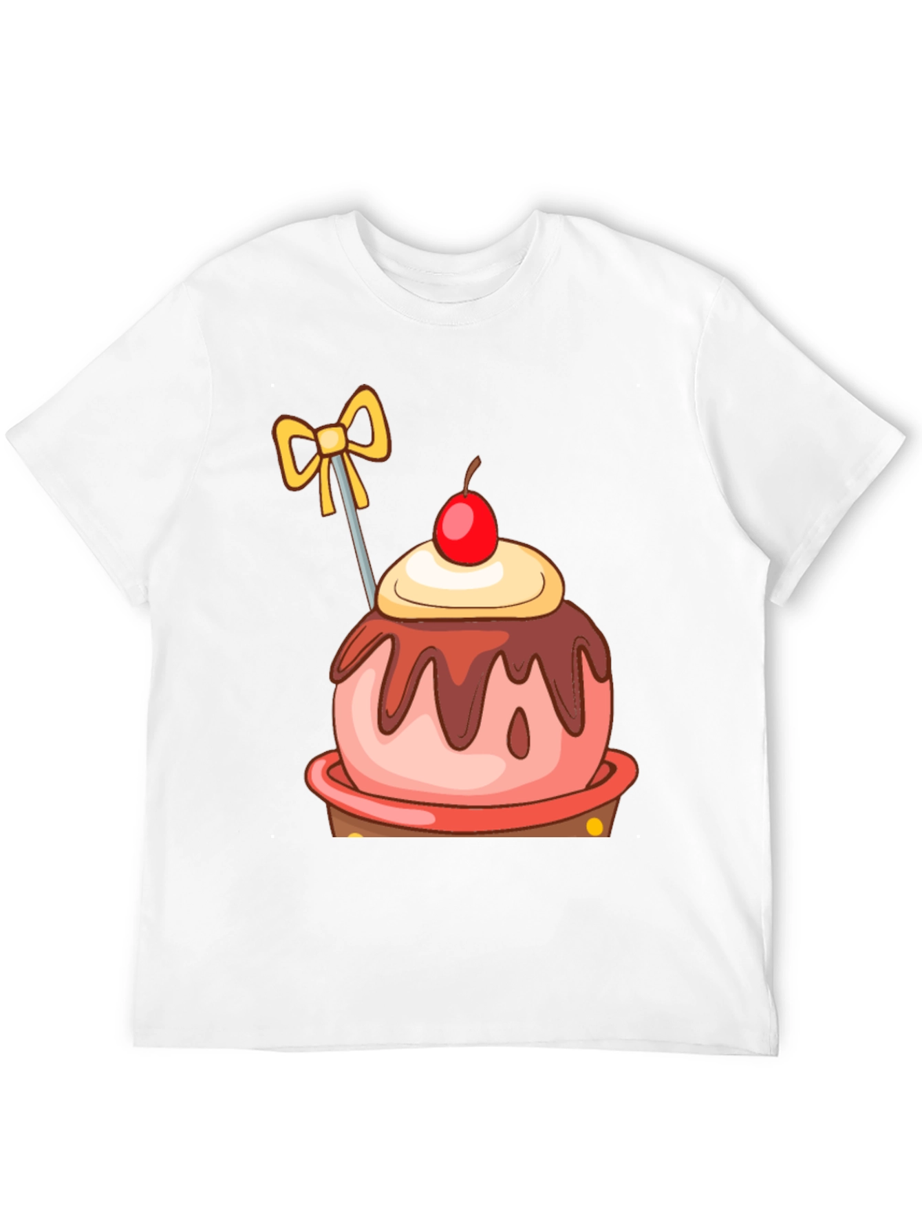 Black Cartoon Cupcake T-Shirt view 12