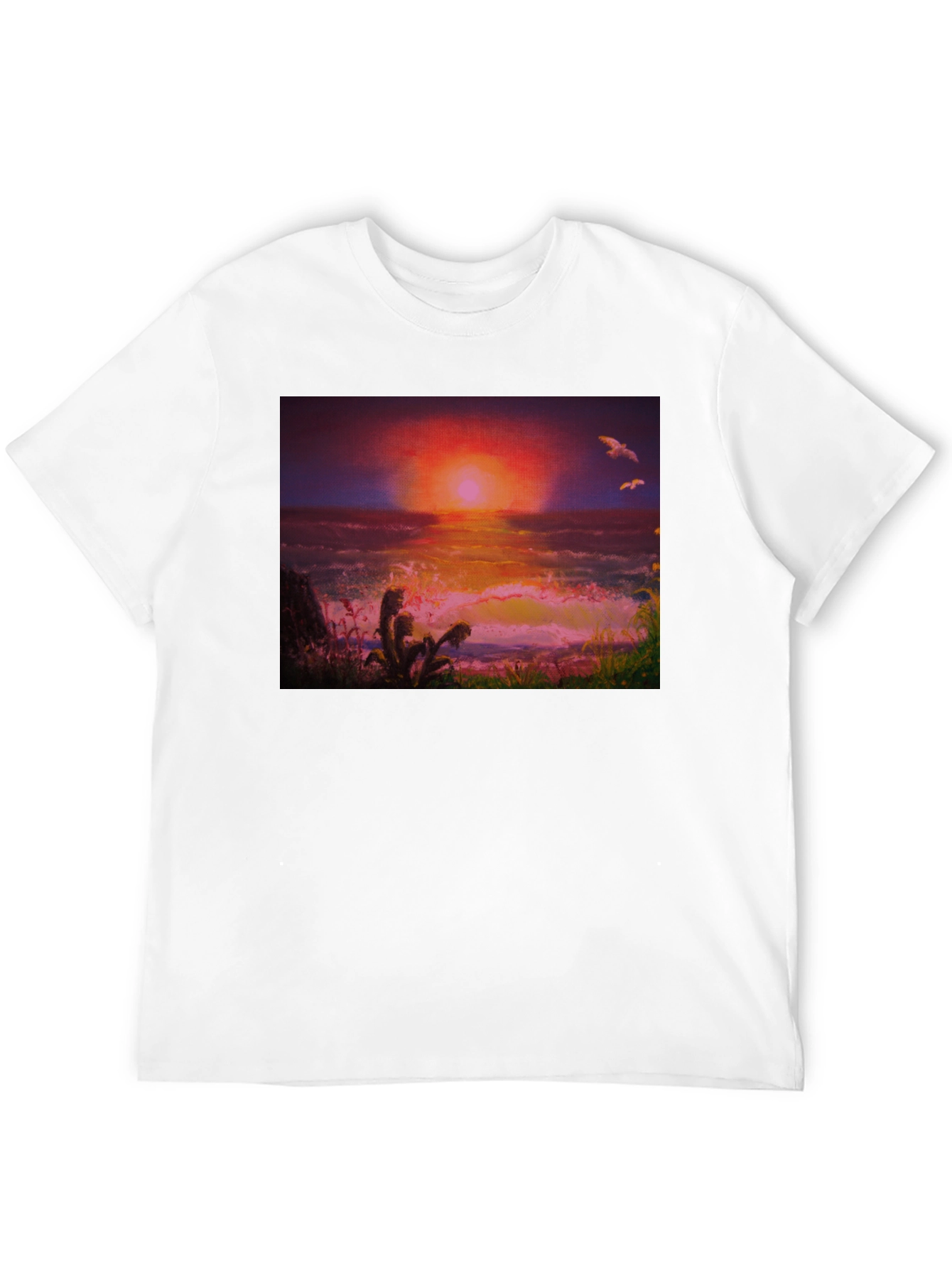 Black Sunset Ocean Graphic Tee - Premium Cotton Blend view 12