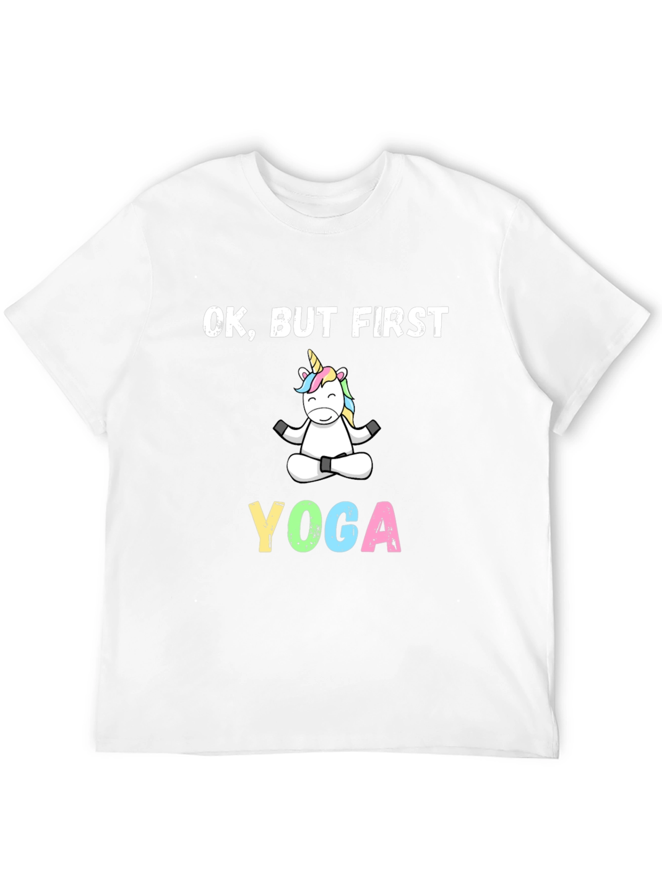 Black Yoga Unicorn T-Shirt - OK, But First Yoga view 12