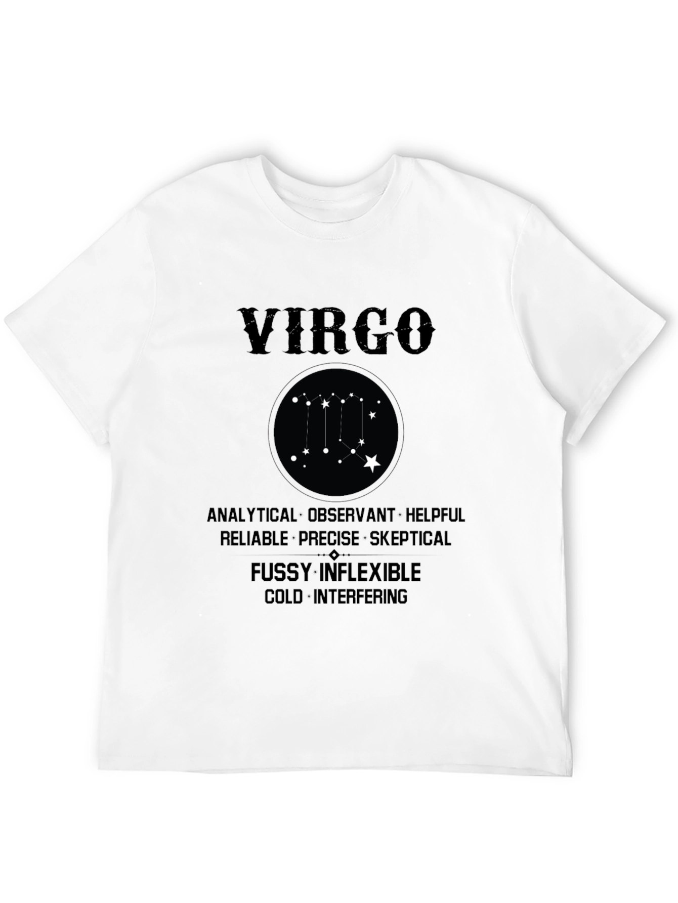 Black Virgo Zodiac Sign T-Shirt view 12