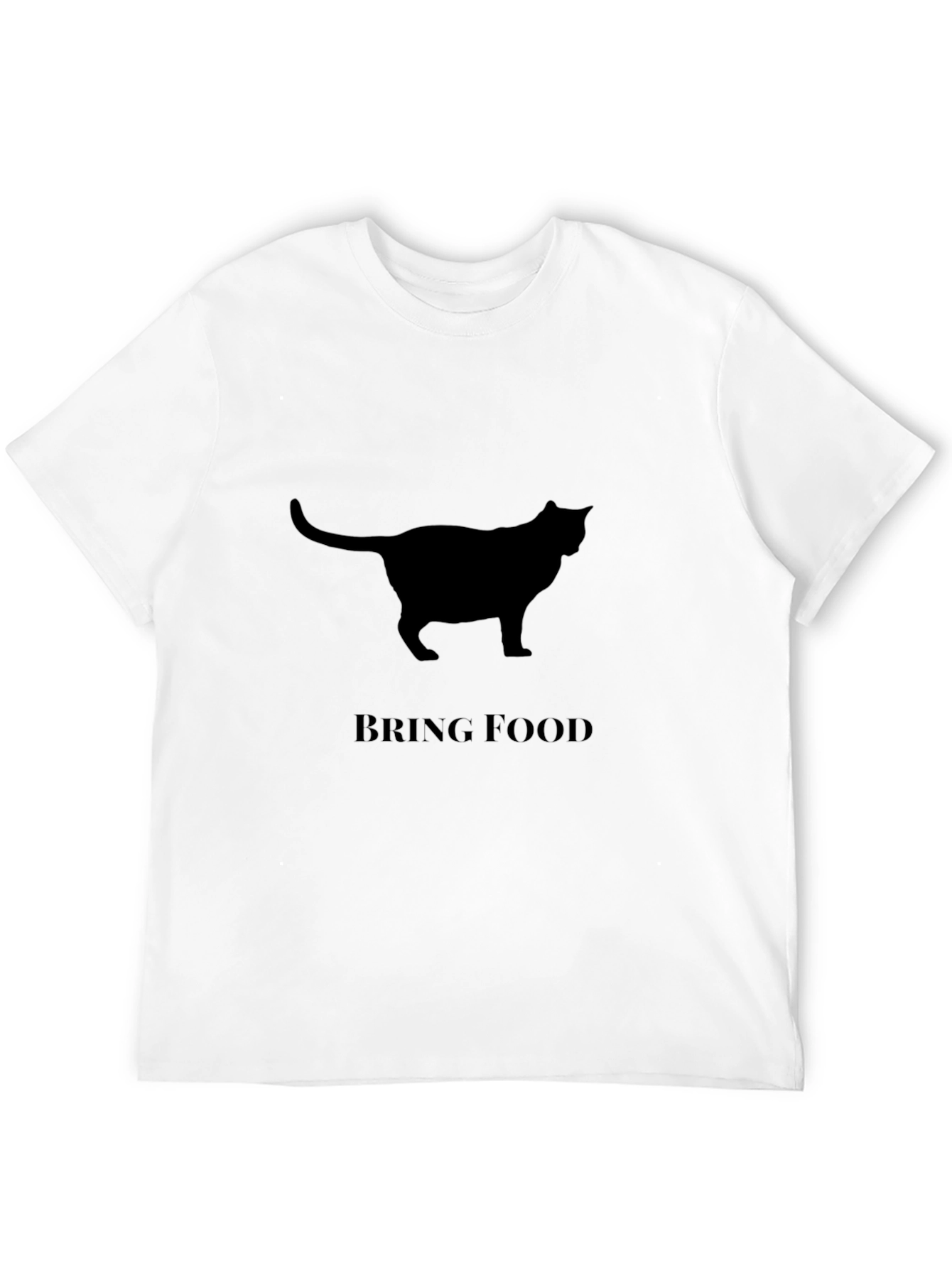 Black Cat Silhouette "Bring Food" Graphic T-Shirt view 12