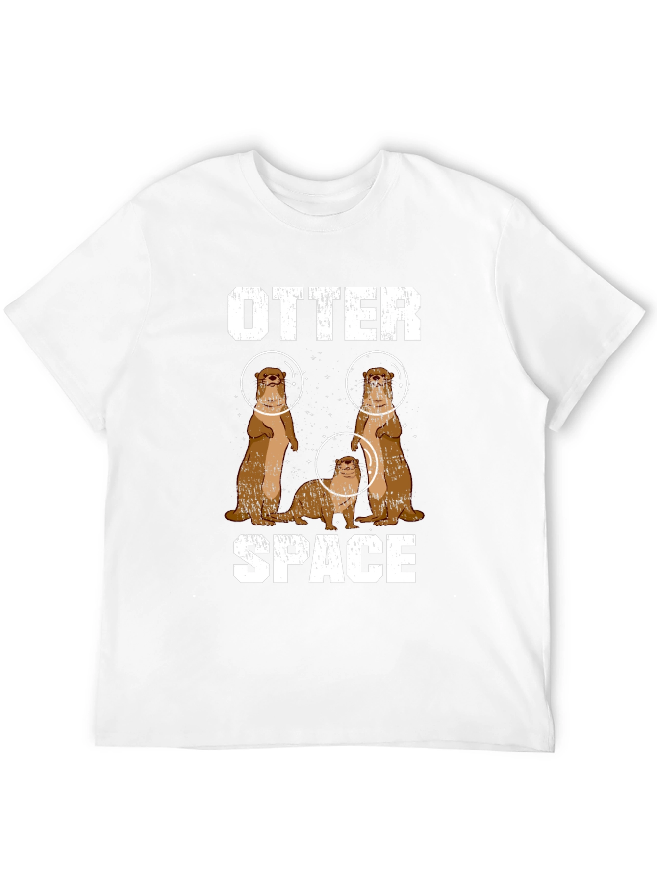 Black Otter Space Graphic Tee - Men's Black T-Shirt view 12