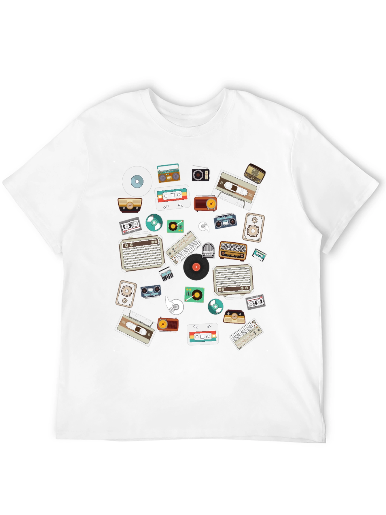 Black Retro Music Lover's Black Graphic Tee view 12