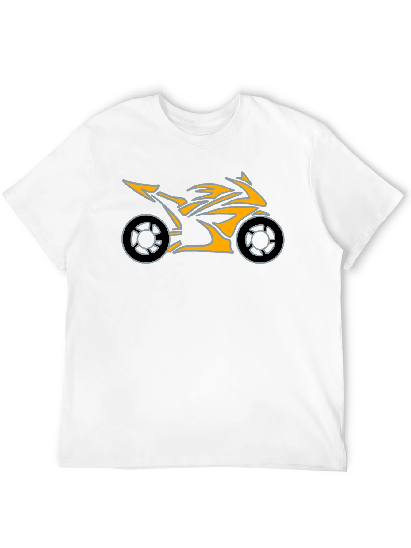 Black Motorcycle Graphic Tee - Black Cotton T-Shirt view 12