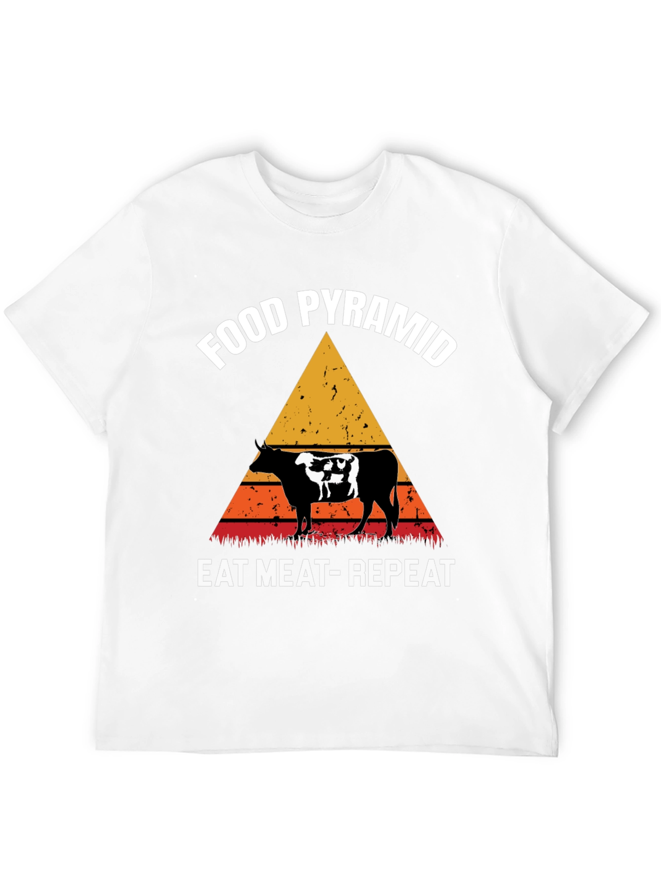 Food Pyramid Eat Meat Repeat Graphic Tee - 12