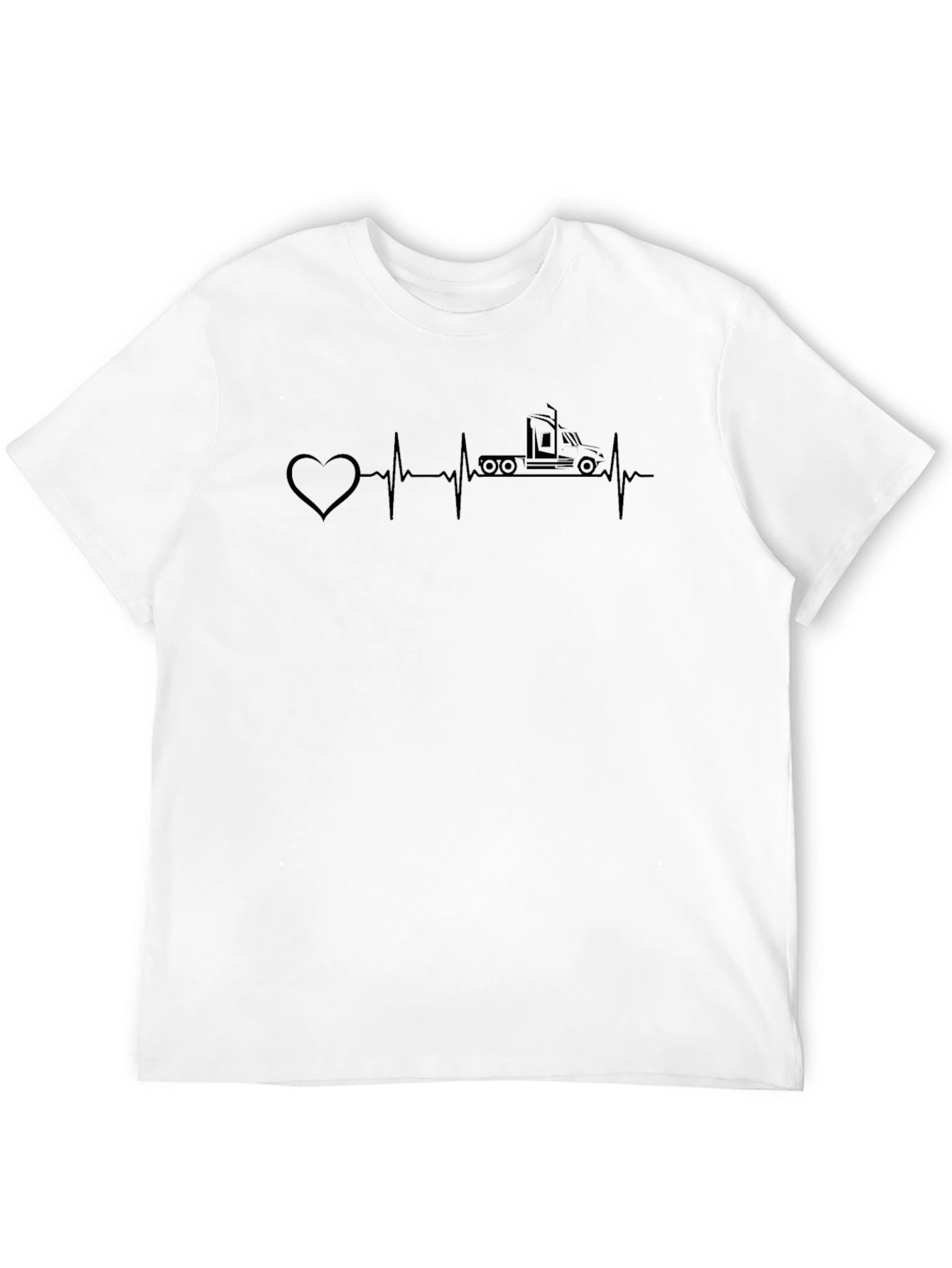 Trucker Heartbeat Graphic Tee - Black - 12