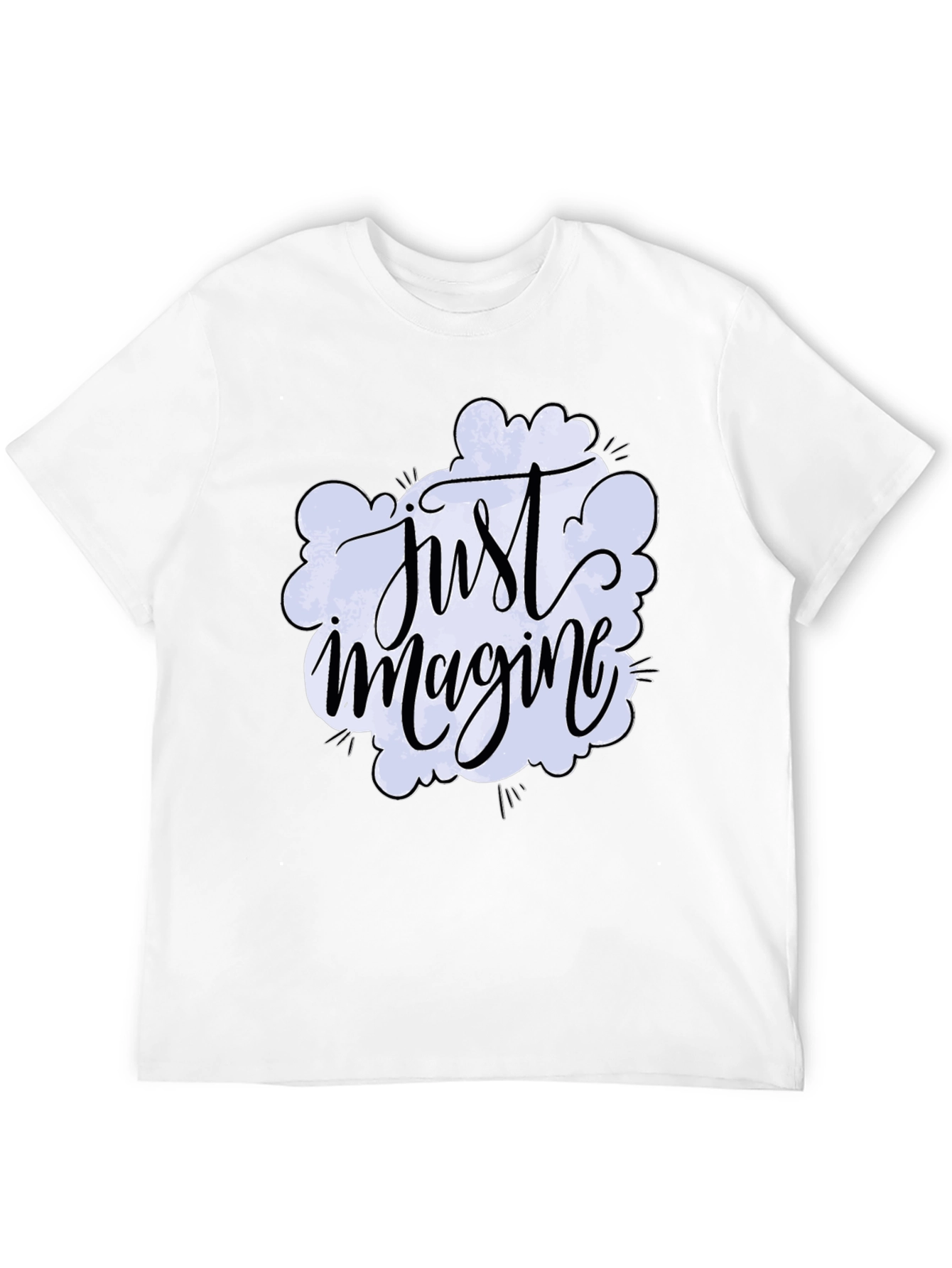 Black Just Imagine Graphic Tee - Crew Neck Soft Cotton Blend view 12