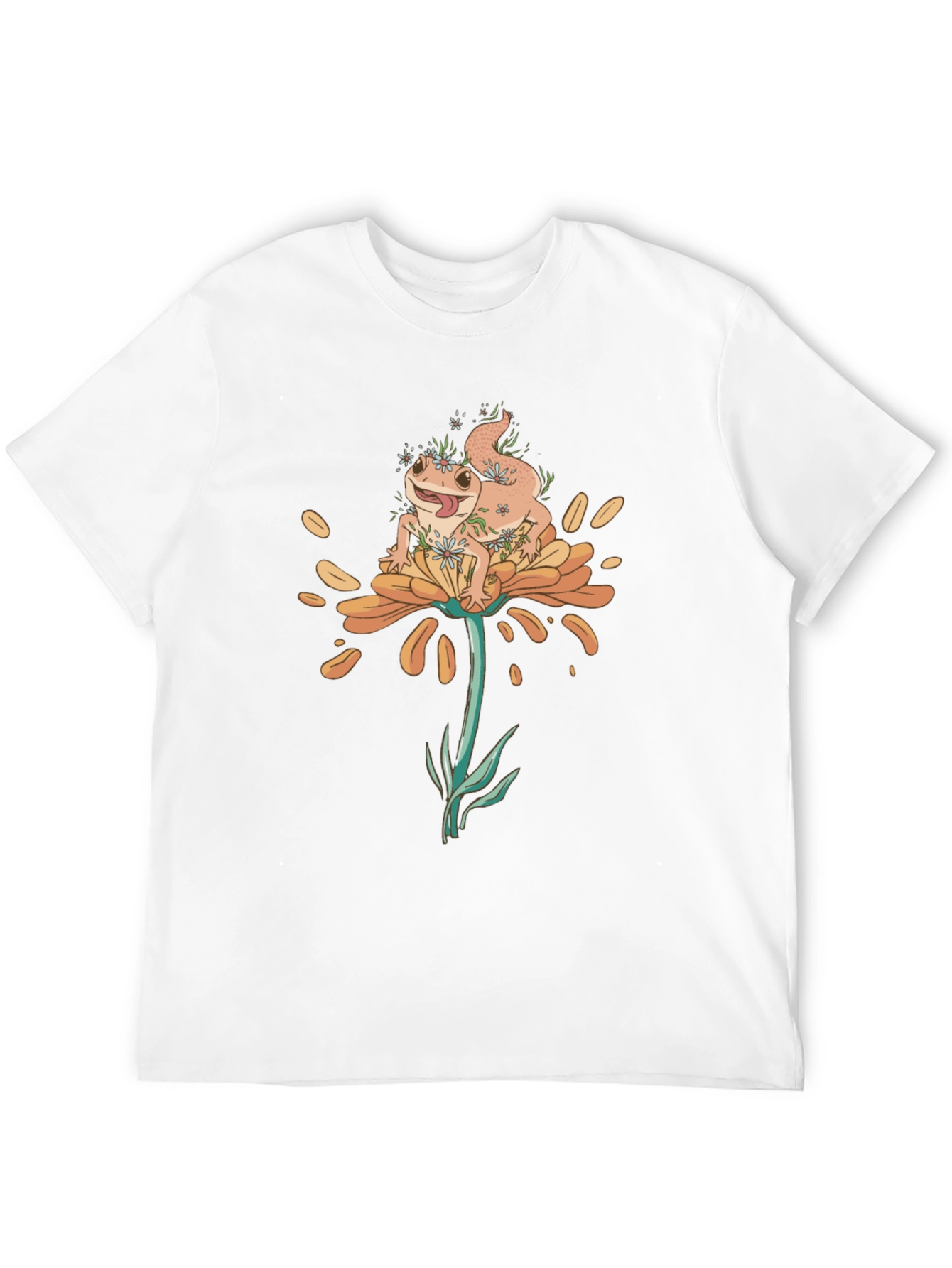 Black Gecko on Flower Graphic T-Shirt - Black view 12