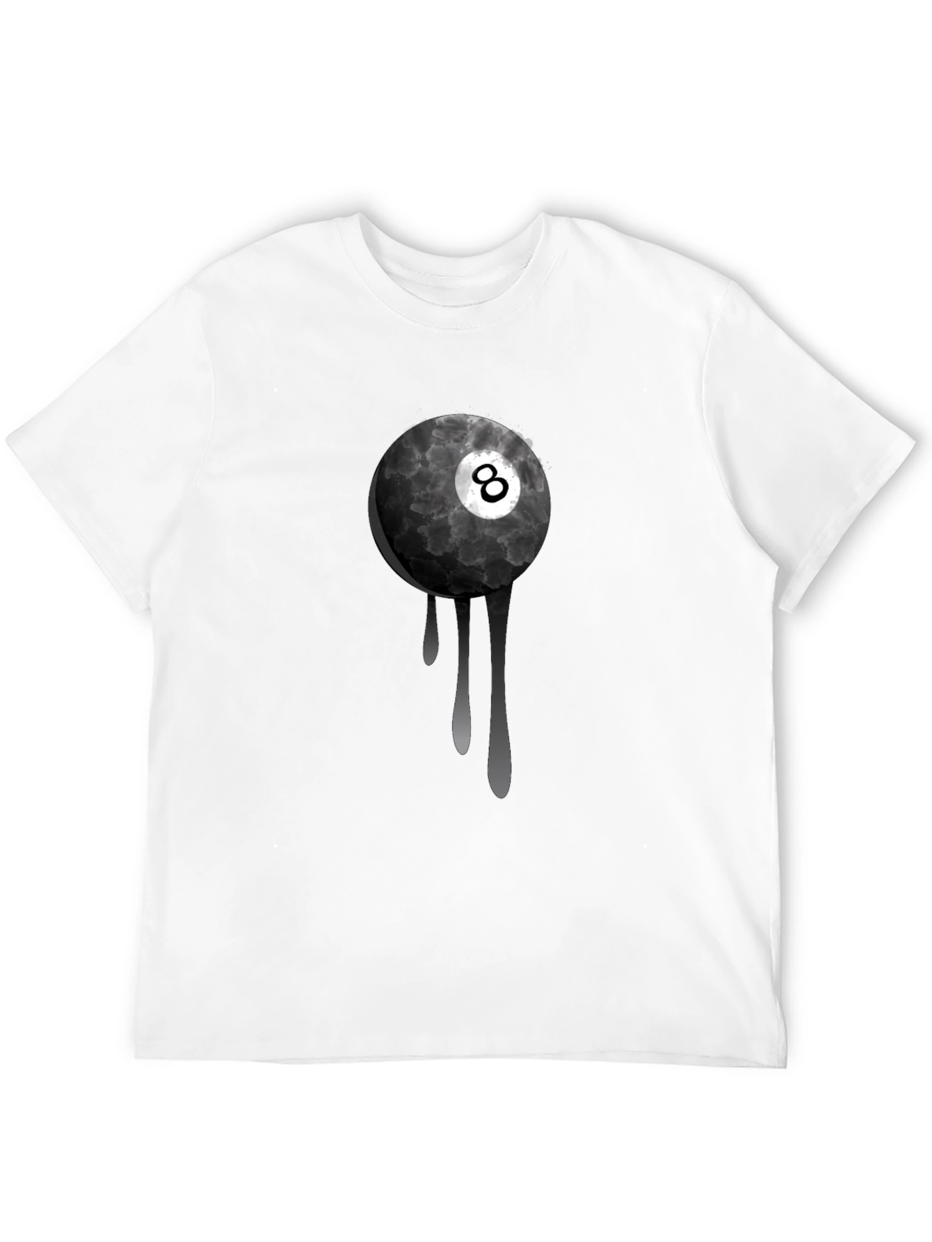 Black 8 Ball Drip Graphic Tee - Stylish Men's T-Shirt view 12