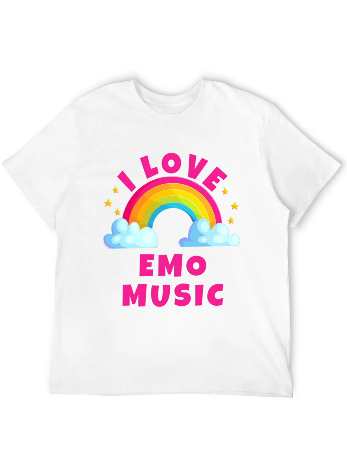 Black I Love Emo Music Rainbow T-Shirt view 12