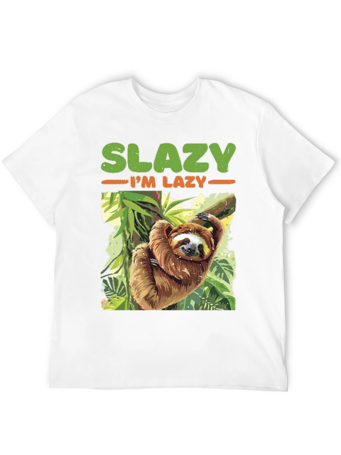 Black Slazy I'm Lazy Sloth T-Shirt view 12