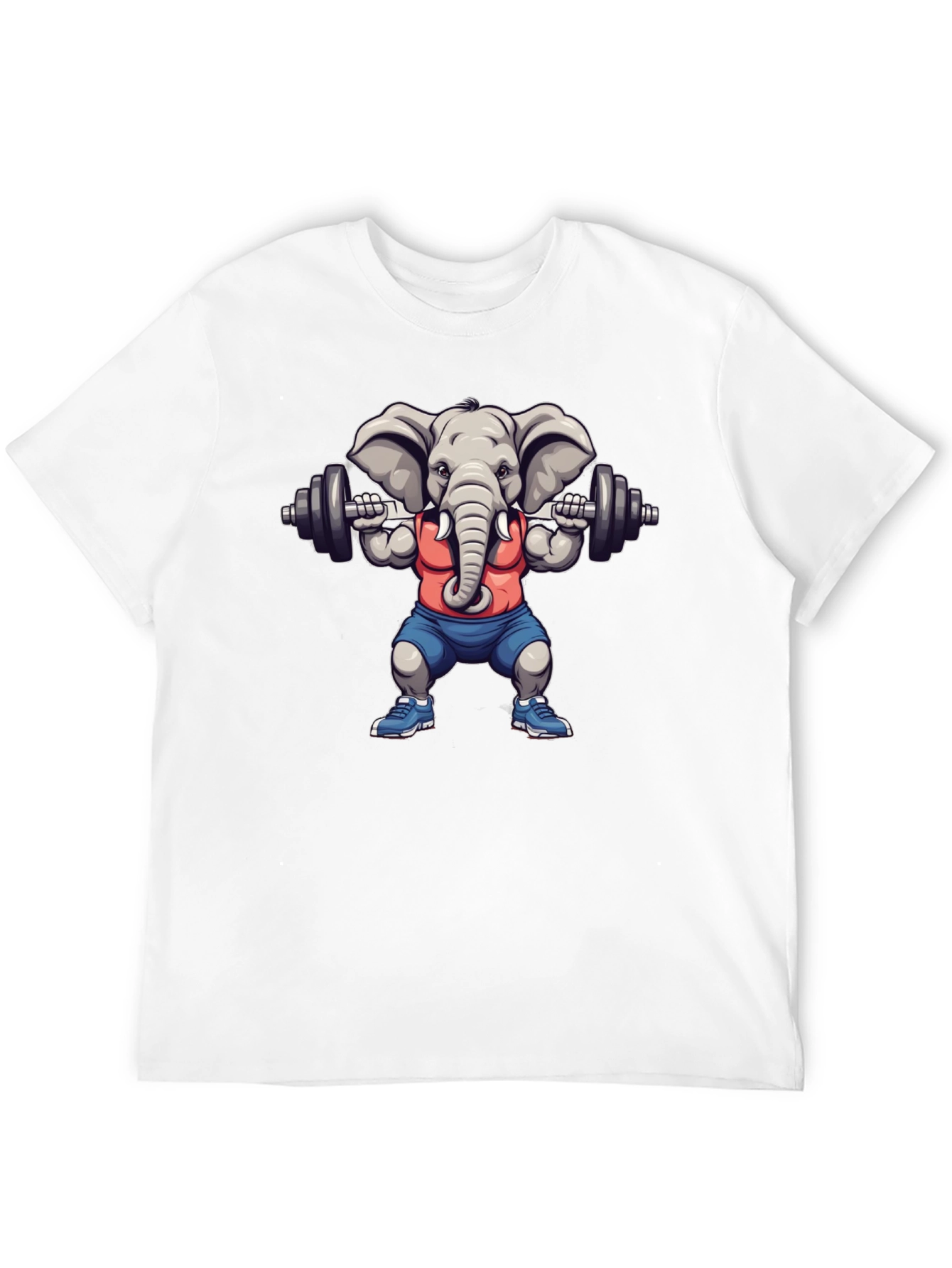 Black Weightlifting Elephant T-Shirt view 12