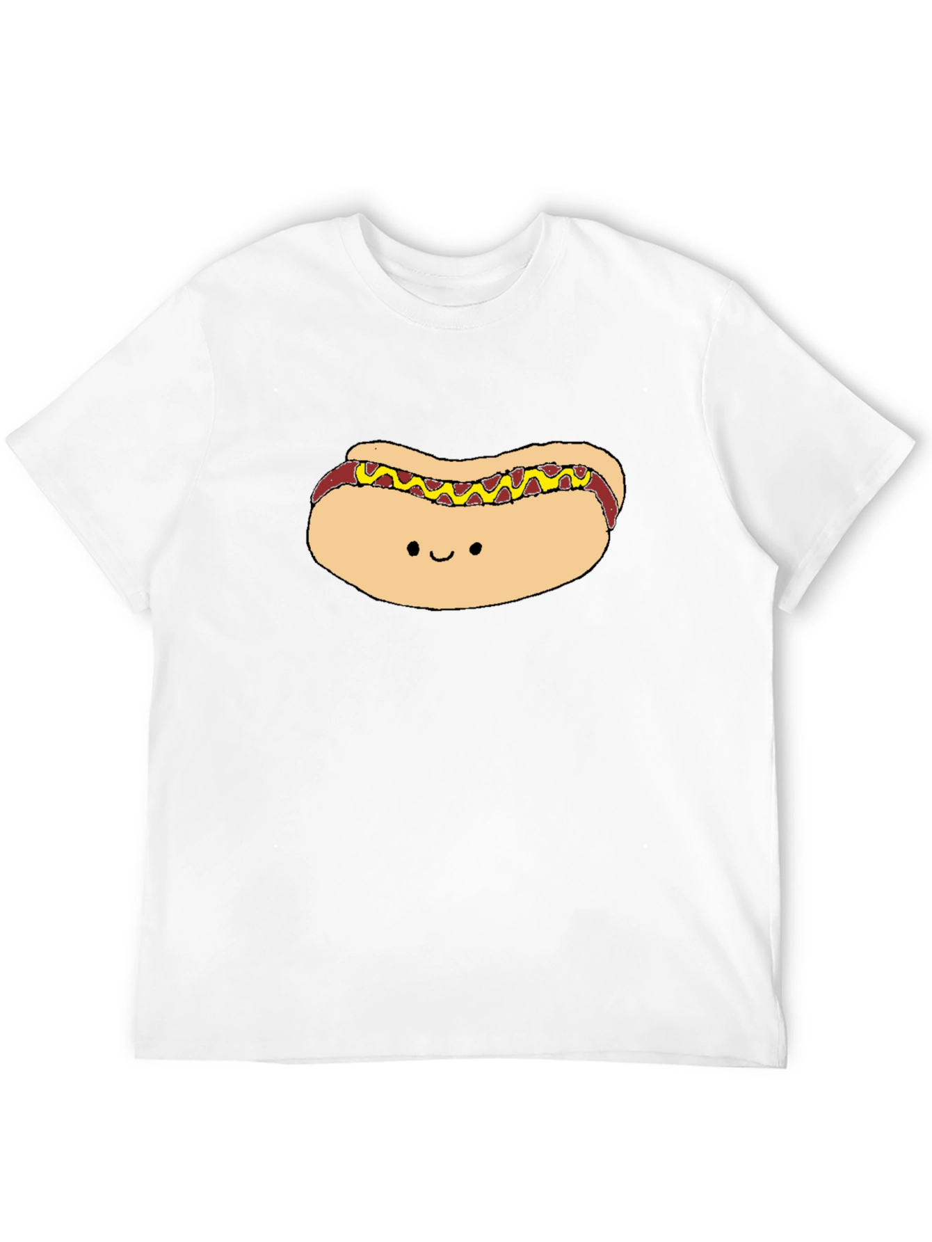Black Cute Hotdog Graphic Black T-Shirt view 12