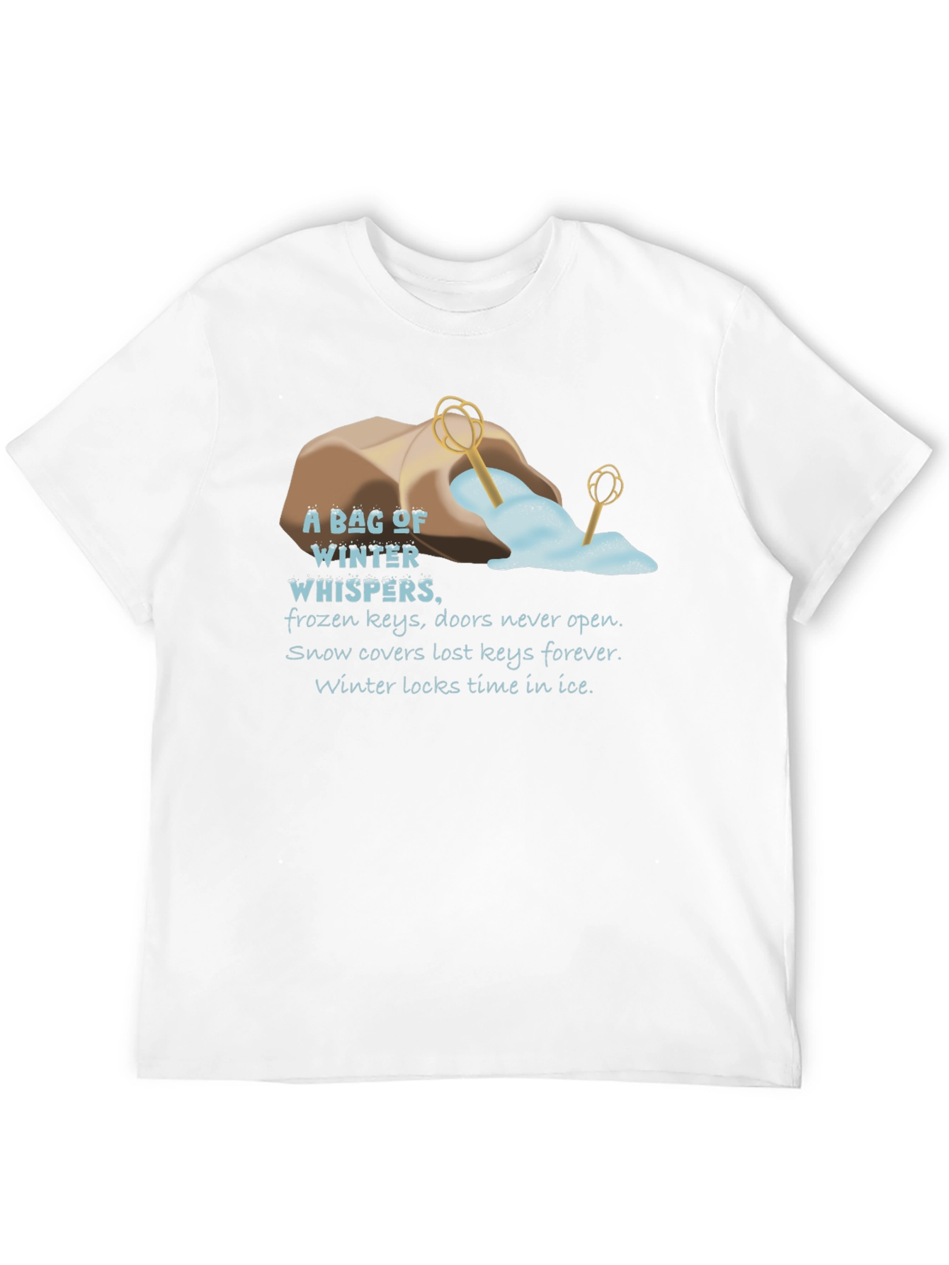 Black Winter Whispers Graphic T-Shirt - Unisex Black Tee view 12