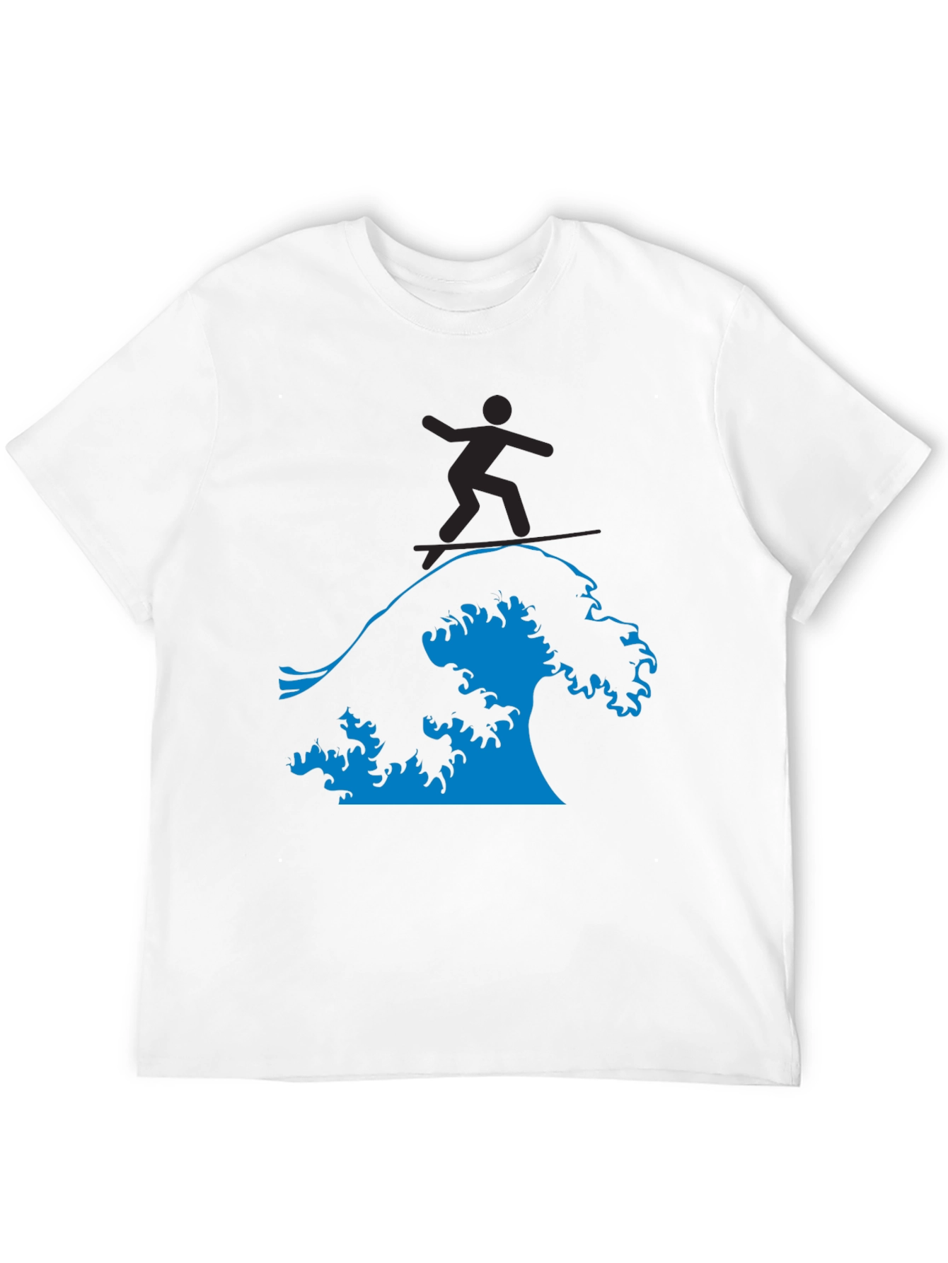 Black Surfing Wave Graphic Tee - Black view 12