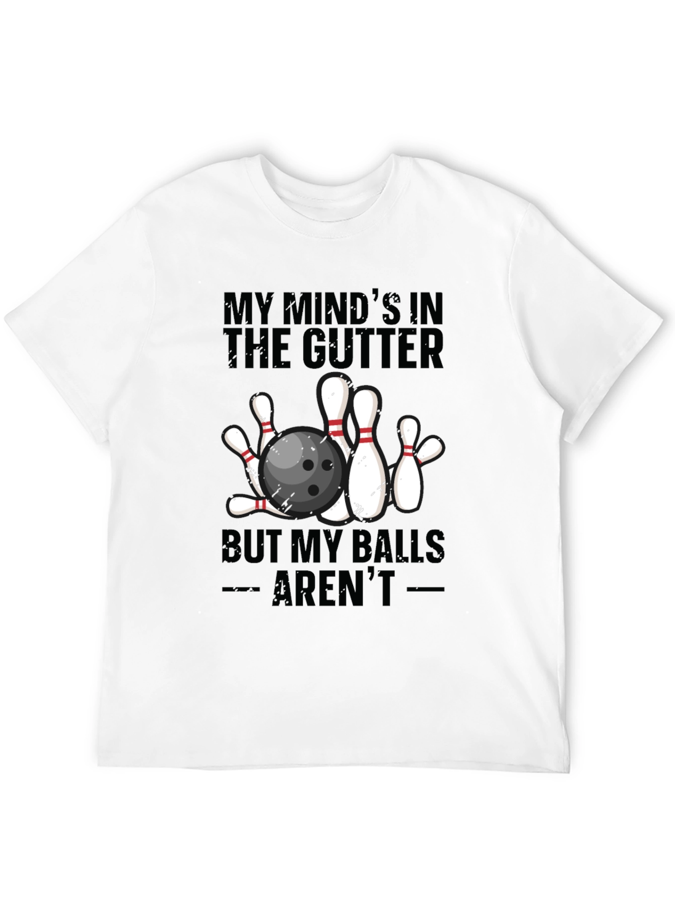 Black Bowling Humor Graphic Tee - Mind in the Gutter view 12