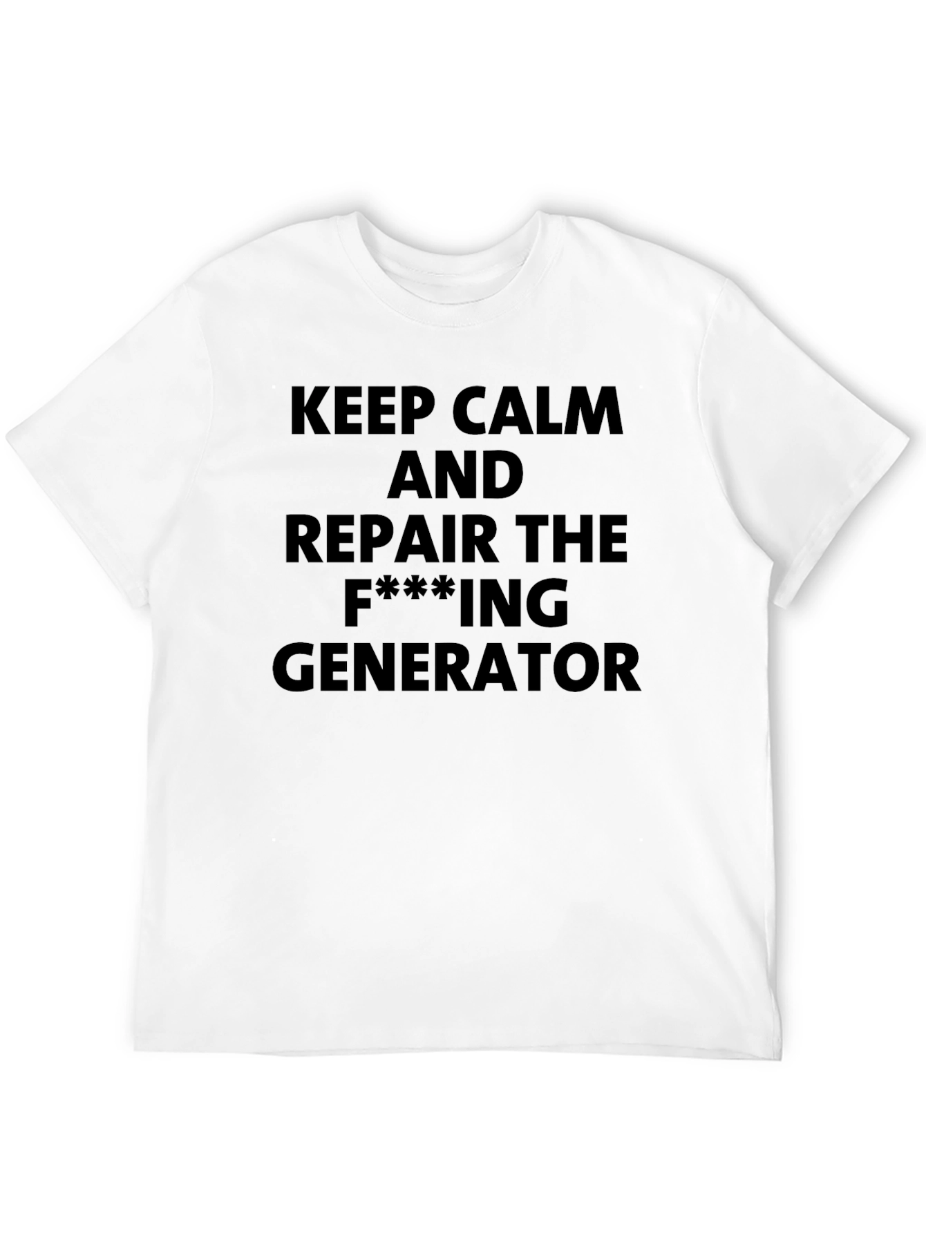 Black Keep Calm Repair Generator Novelty T-Shirt view 12