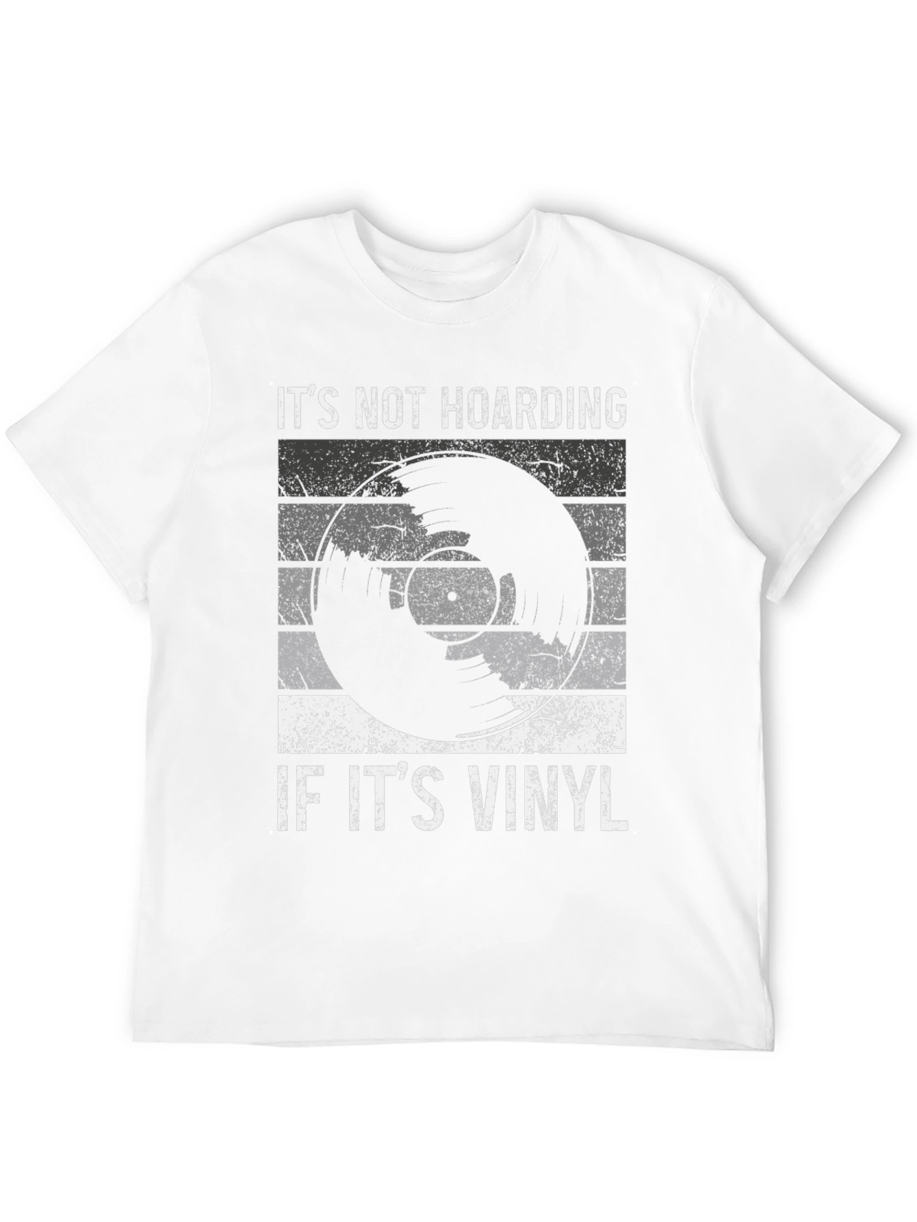 Black It's Not Hoarding If It's Vinyl T-Shirt view 12