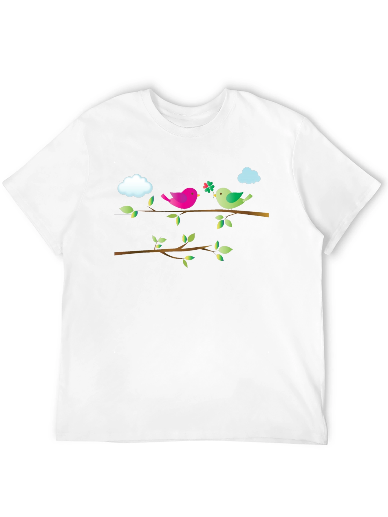 Black Birds on Branch Black T-Shirt view 12