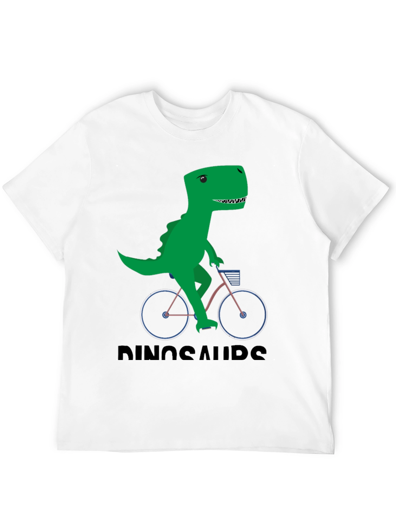 Black Dinosaur Riding Bike Graphic T-Shirt view 12