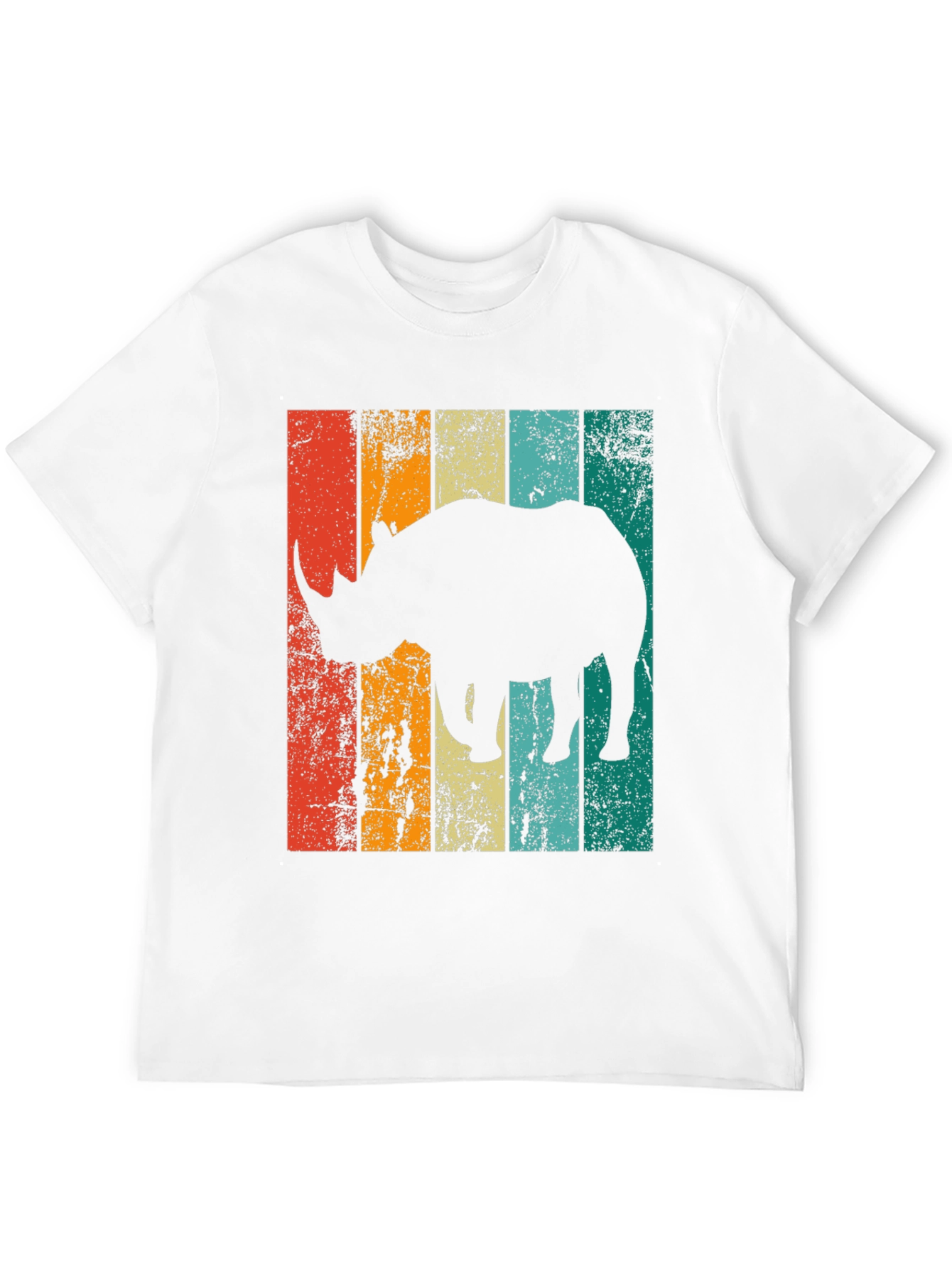 Black Retro Rhino Graphic T-Shirt - Vintage Style Men's Tee view 12