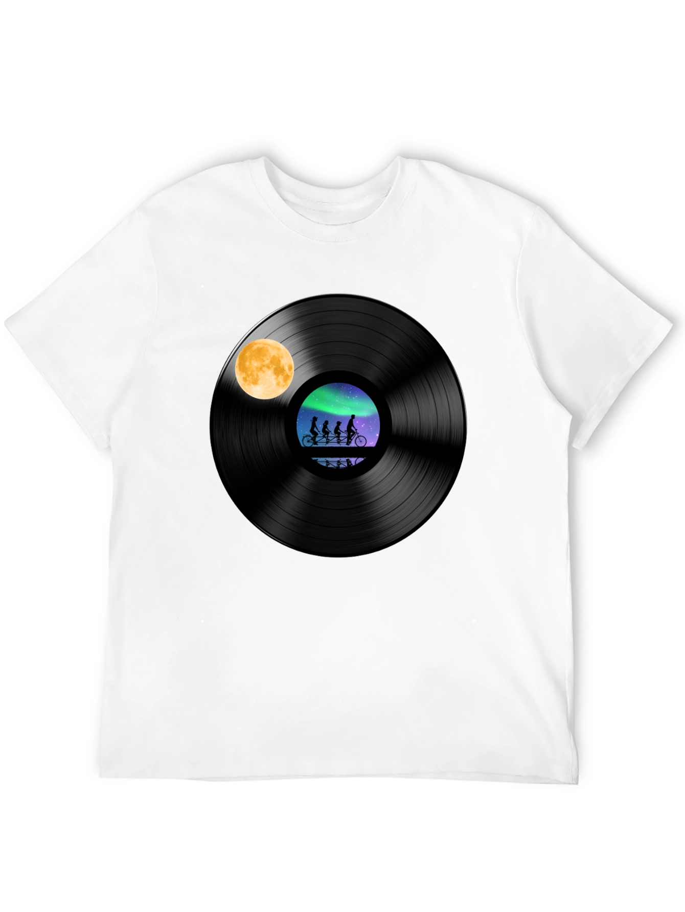 Vinyl Record Bike Ride Graphic Tee - 12