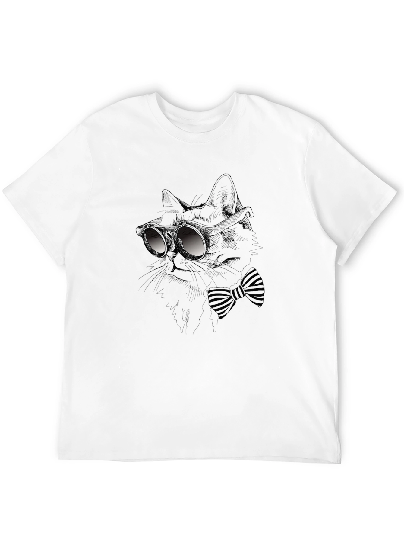 Black Cool Cat Tee - Black T-Shirt with Bow Tie & Shades view 12