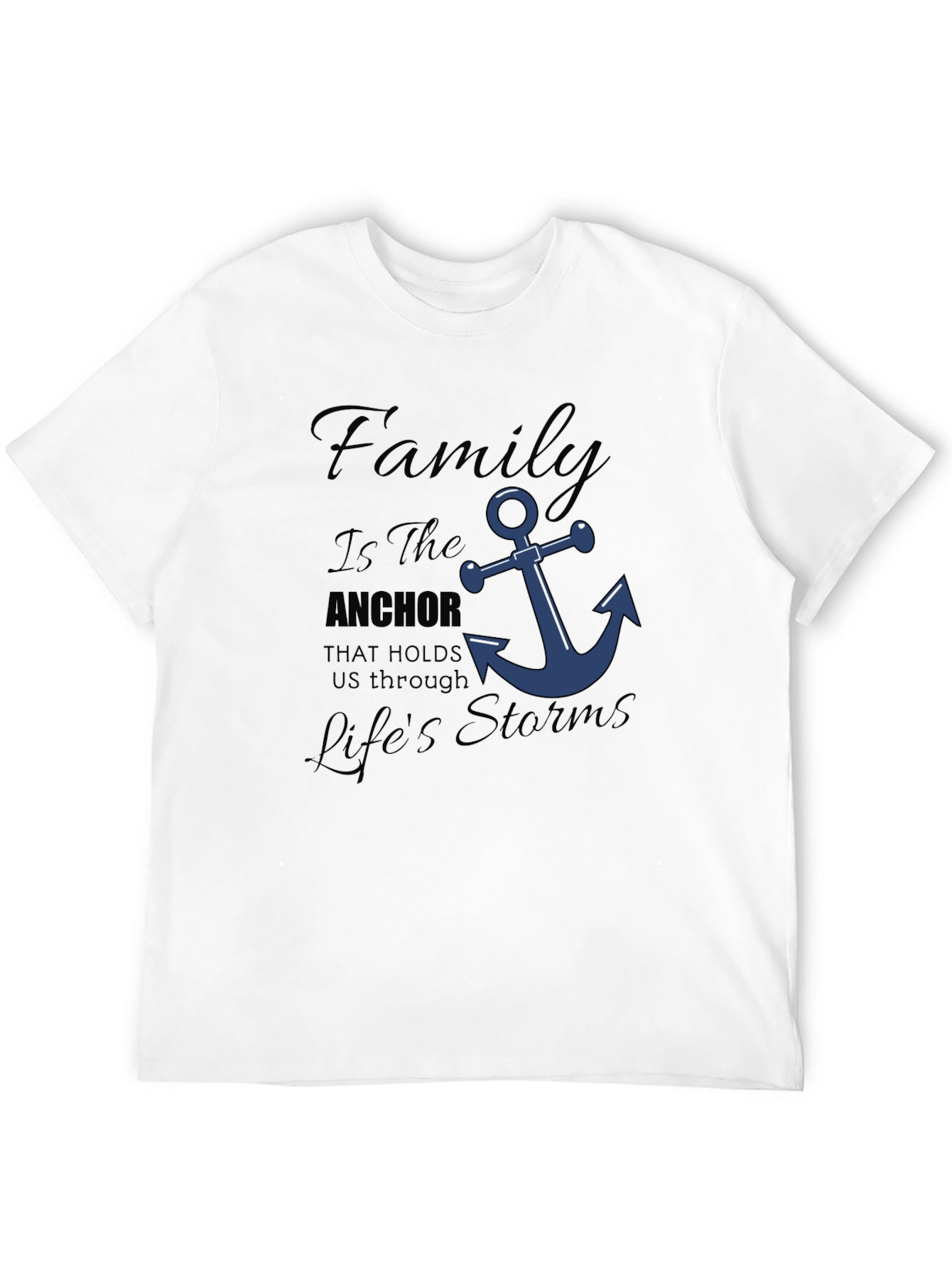 Black Family Anchor T-Shirt - Holds You Through Life's Storms! view 12