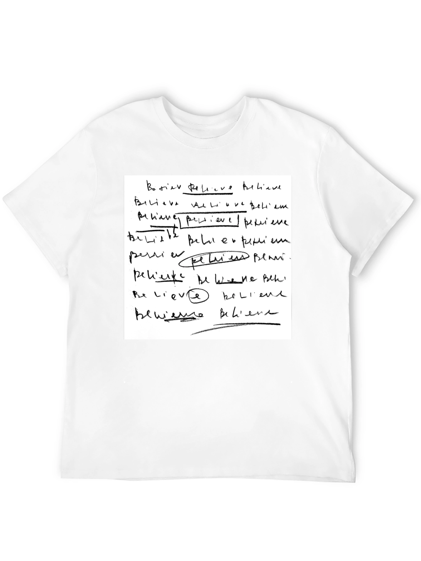 Black Believe Handwriting Graphic T-Shirt view 12
