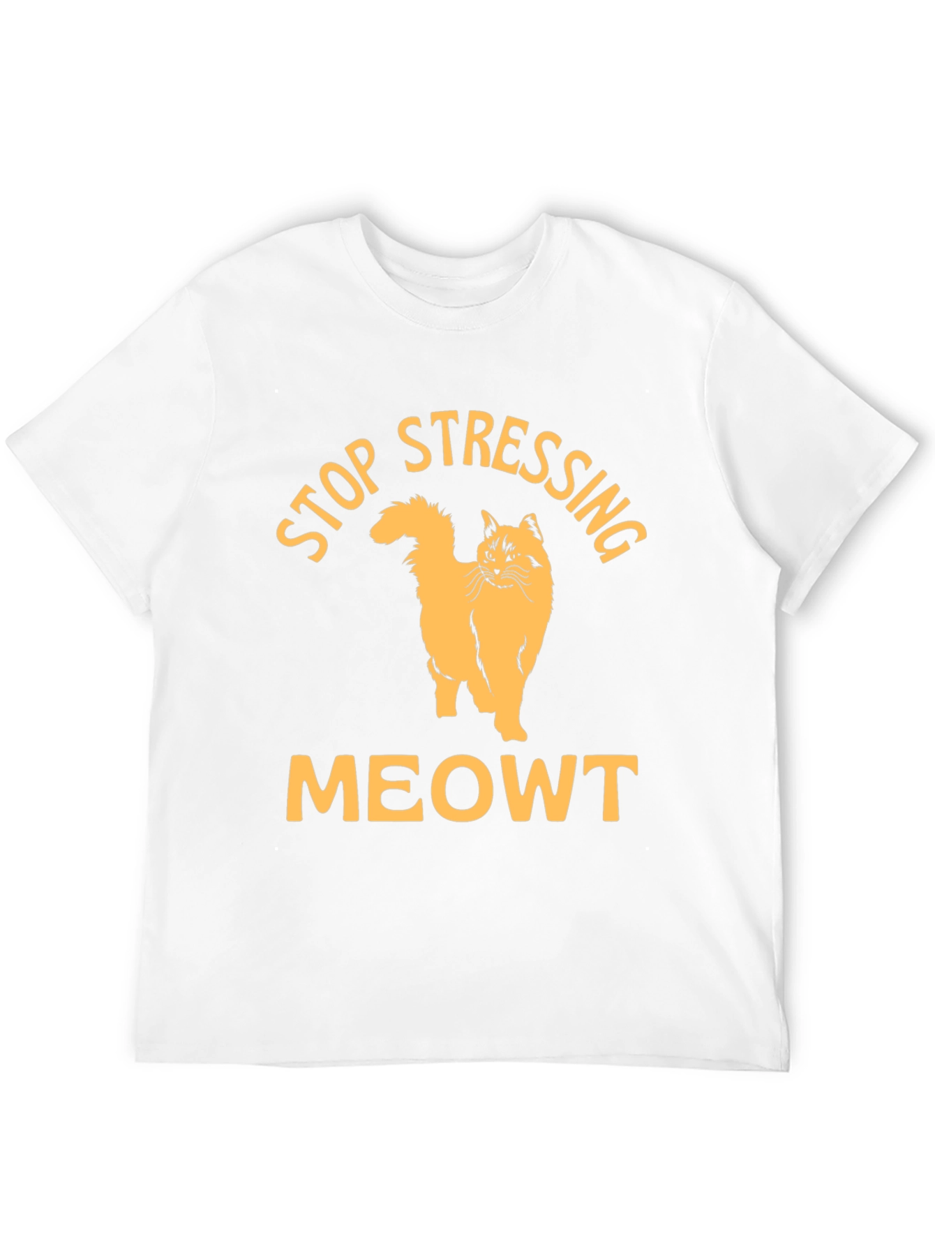 Black Stop Stressing Meowt Black T-Shirt view 12