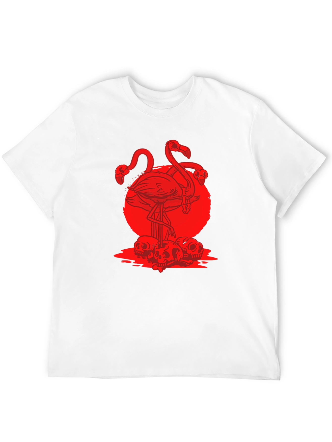 Black Flamingo Skulls Graphic T-Shirt view 12