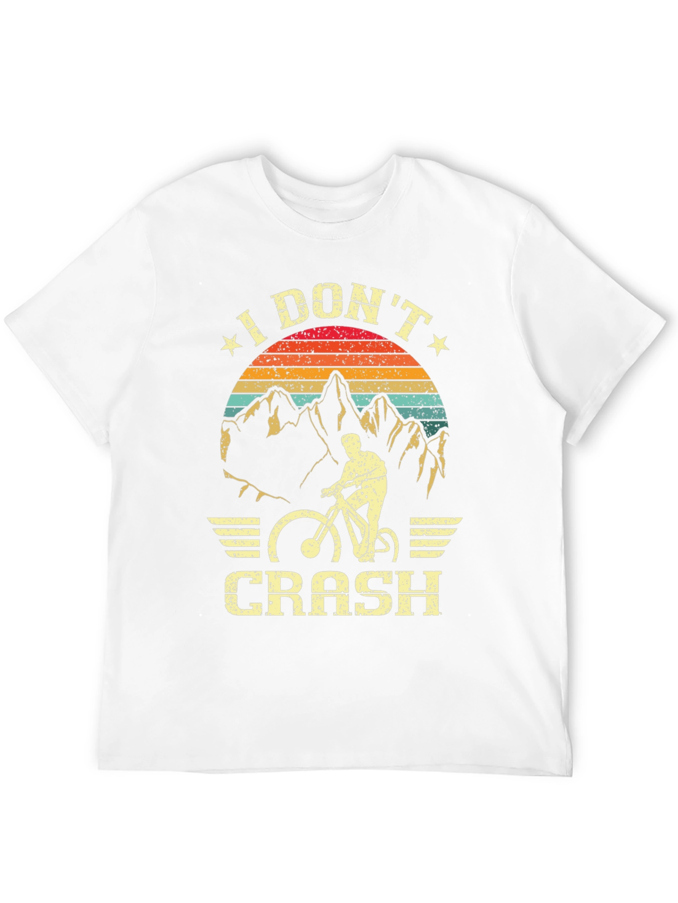 Black I Don't Crash Mountain Bike T-Shirt view 12