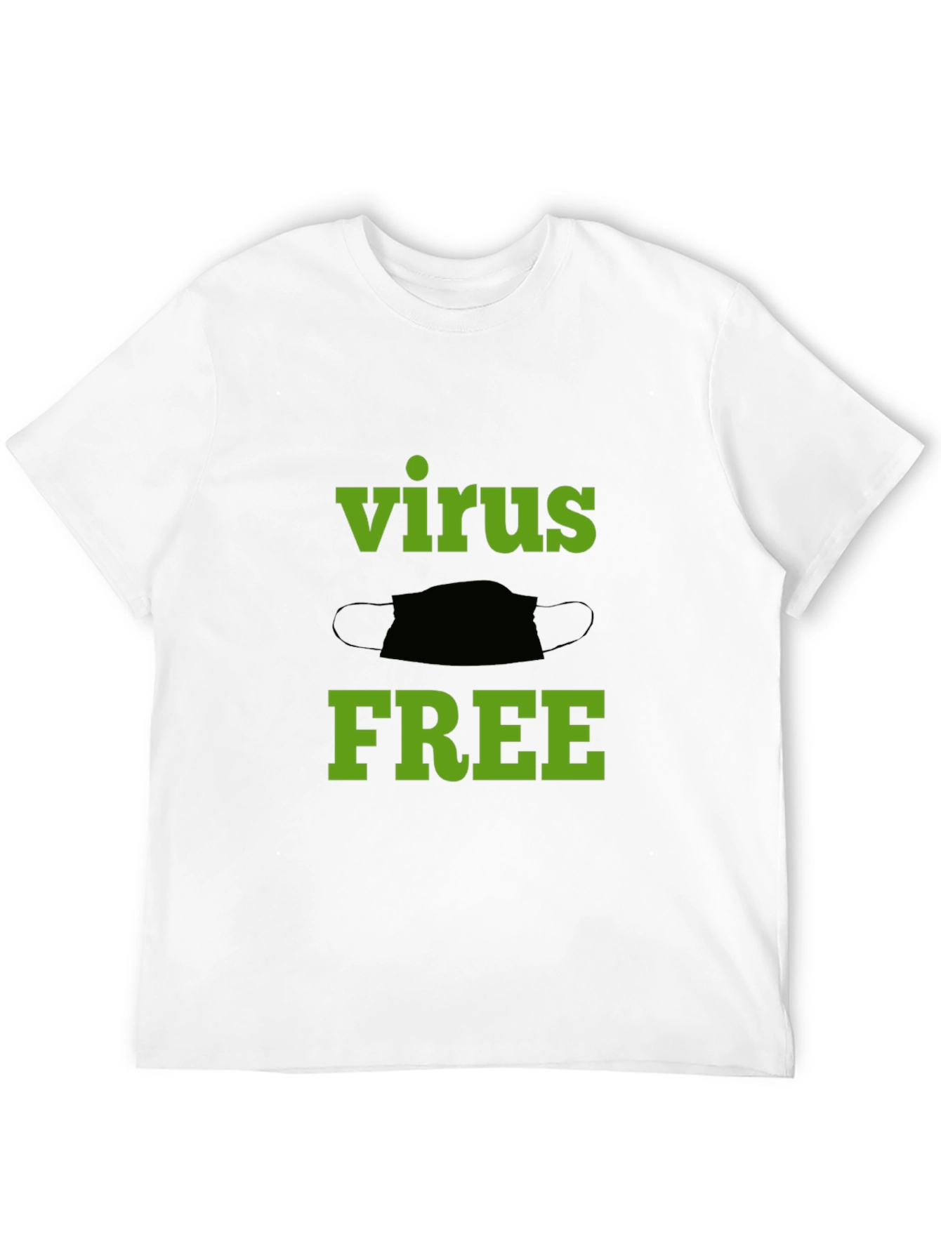 Black Virus Free Graphic Tee - Black Cotton T-Shirt view 12