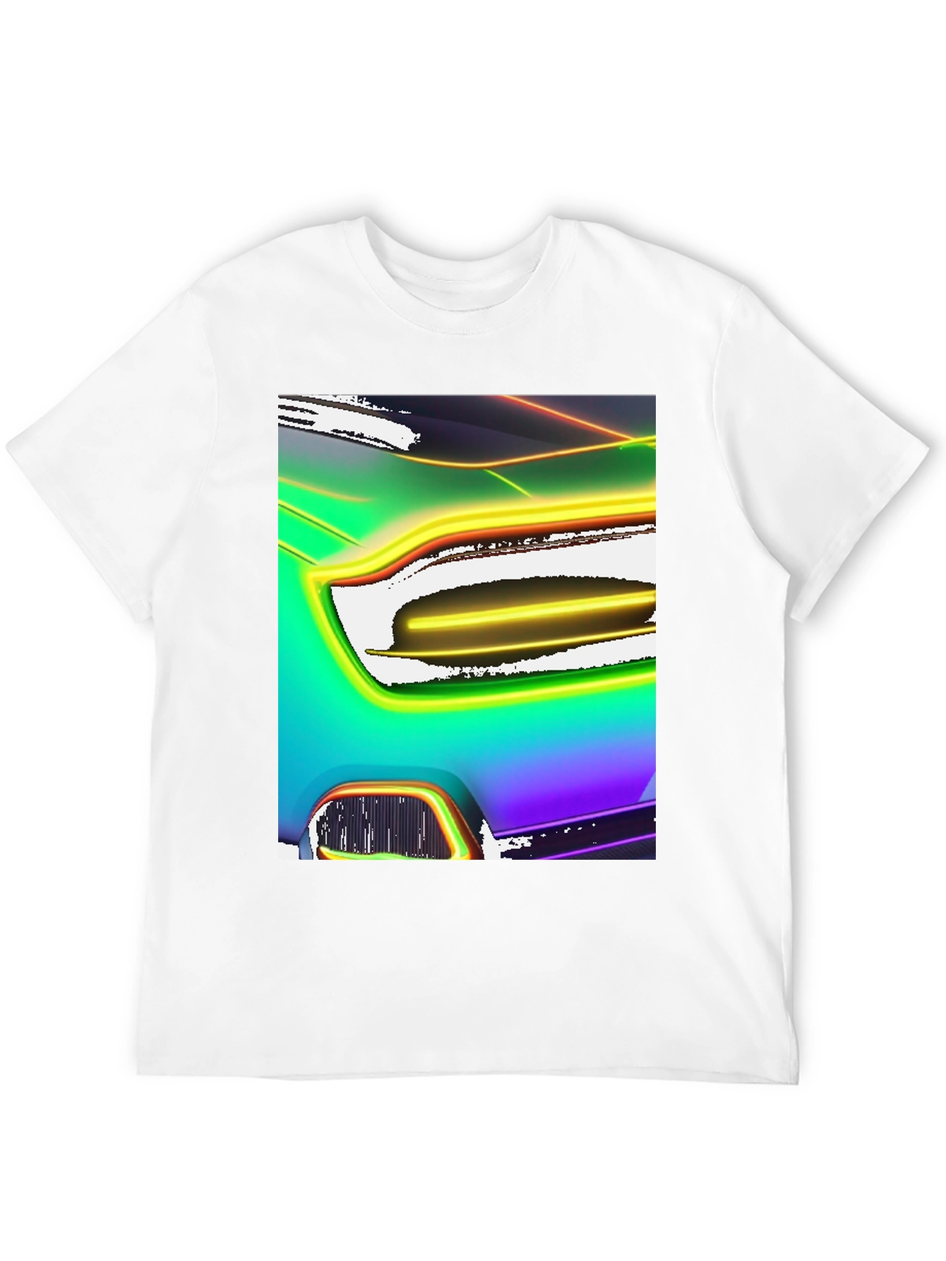 Black Neon Car Graphic Black T-Shirt view 12