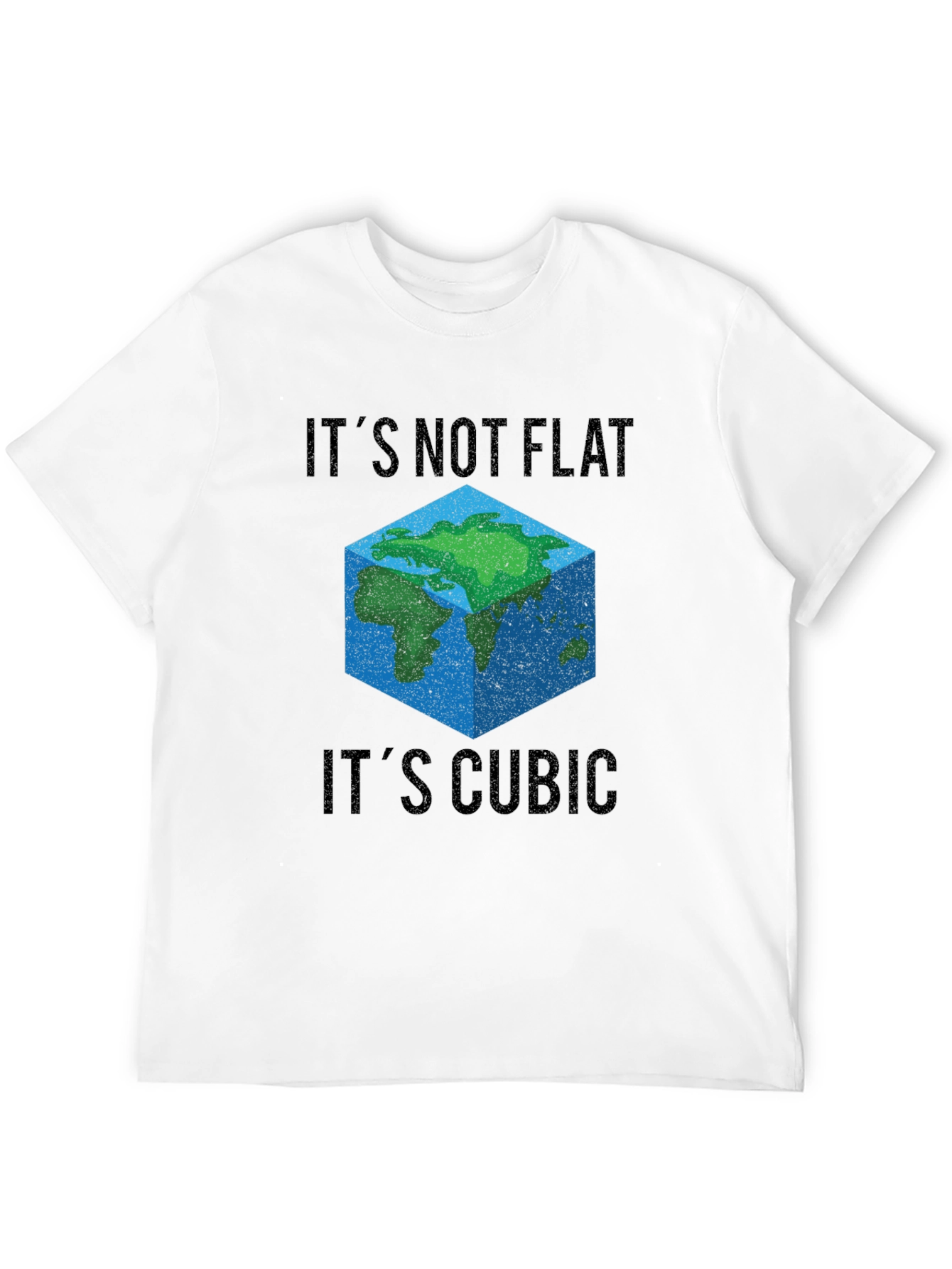 Black Cubic Earth T-Shirt - It's Not Flat! view 12
