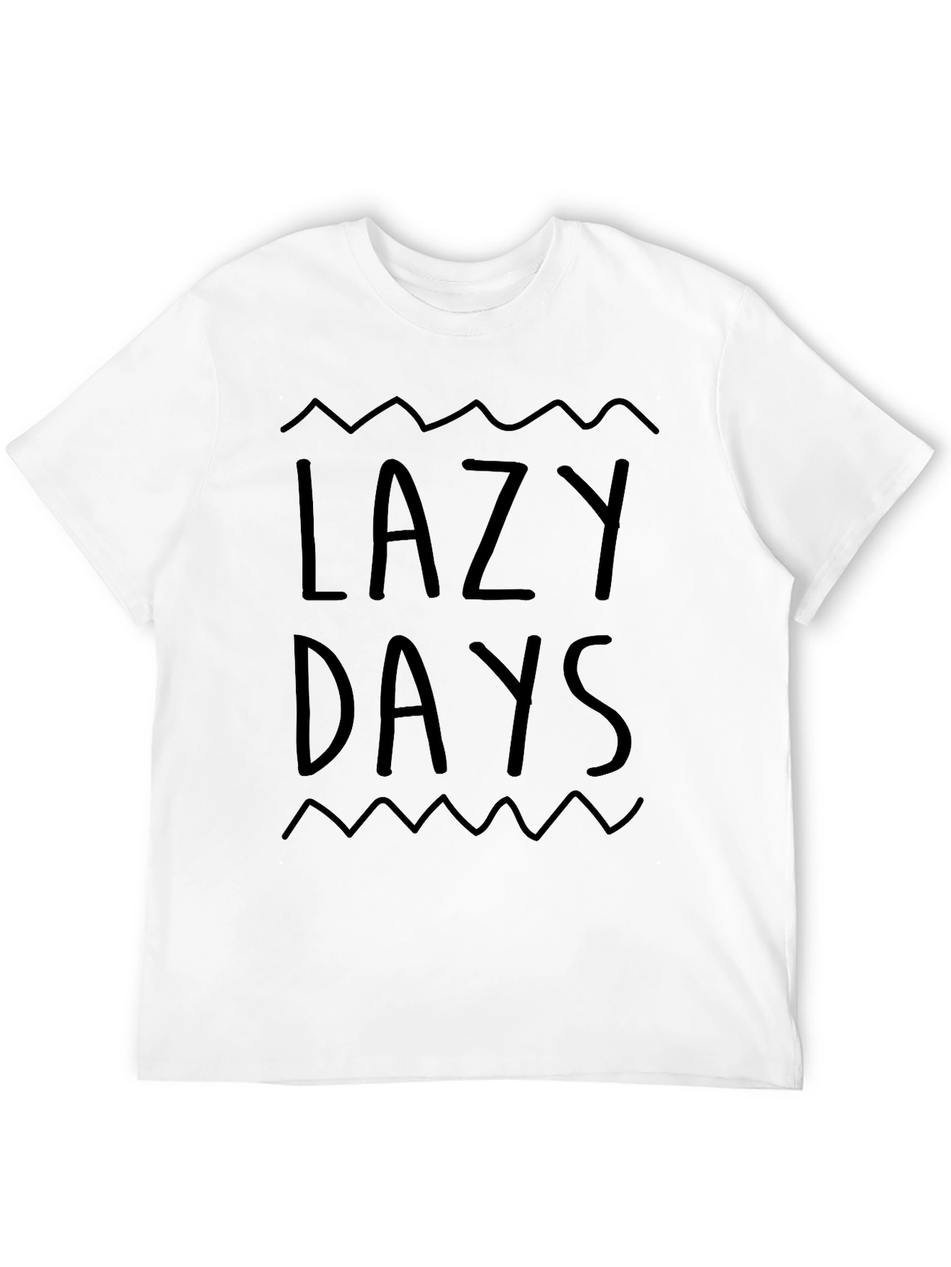 Black Lazy Days Black Graphic Tee - Relaxed Comfort view 12