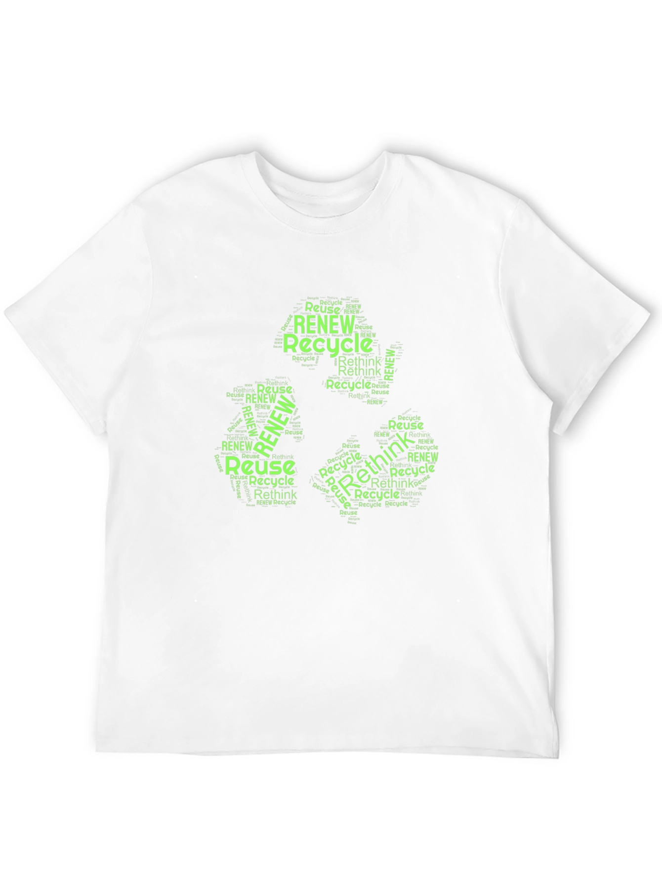 Black Eco-Friendly Recycle Word Art T-Shirt view 12