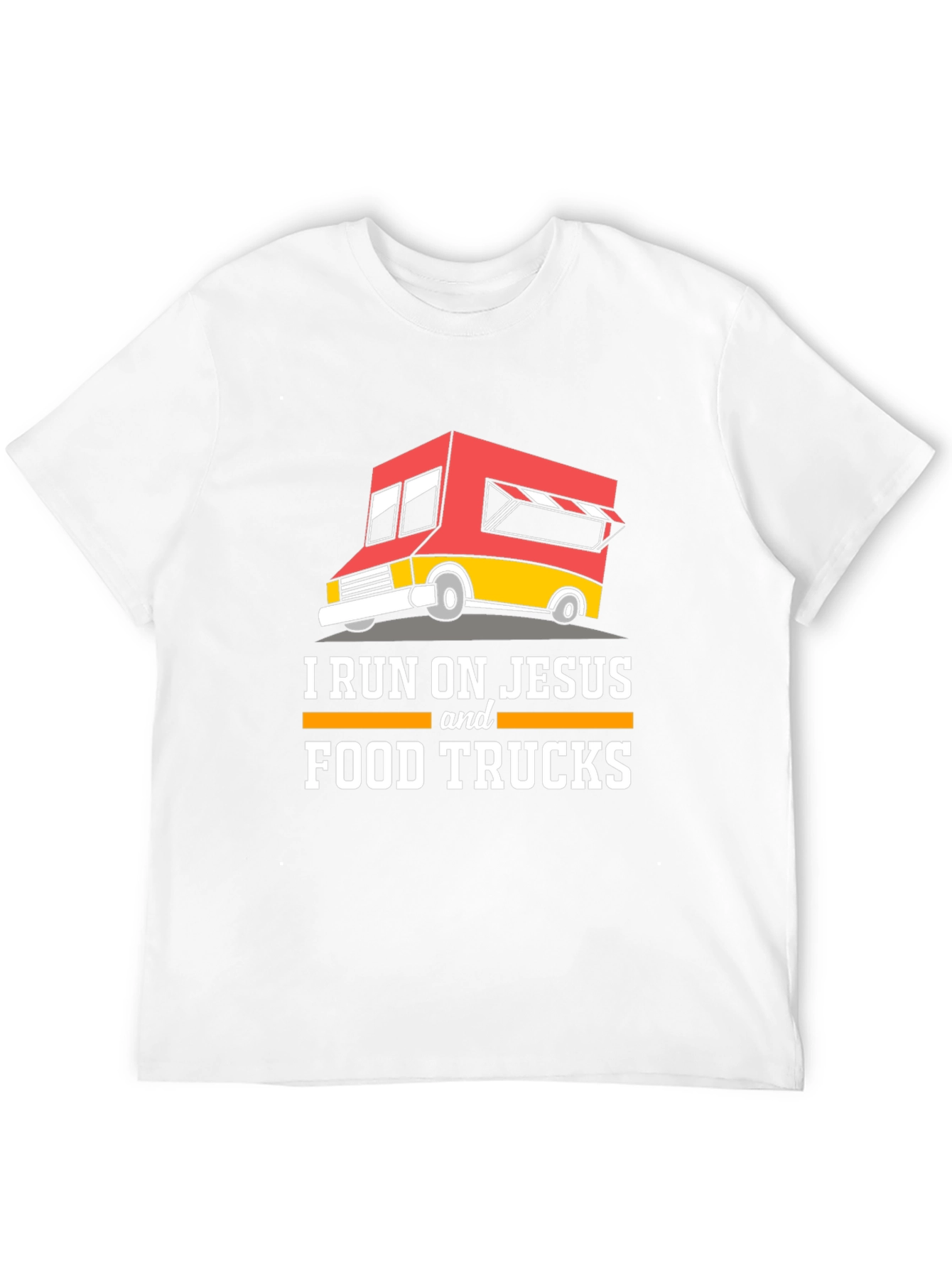 Black I Run on Jesus and Food Trucks T-Shirt view 12