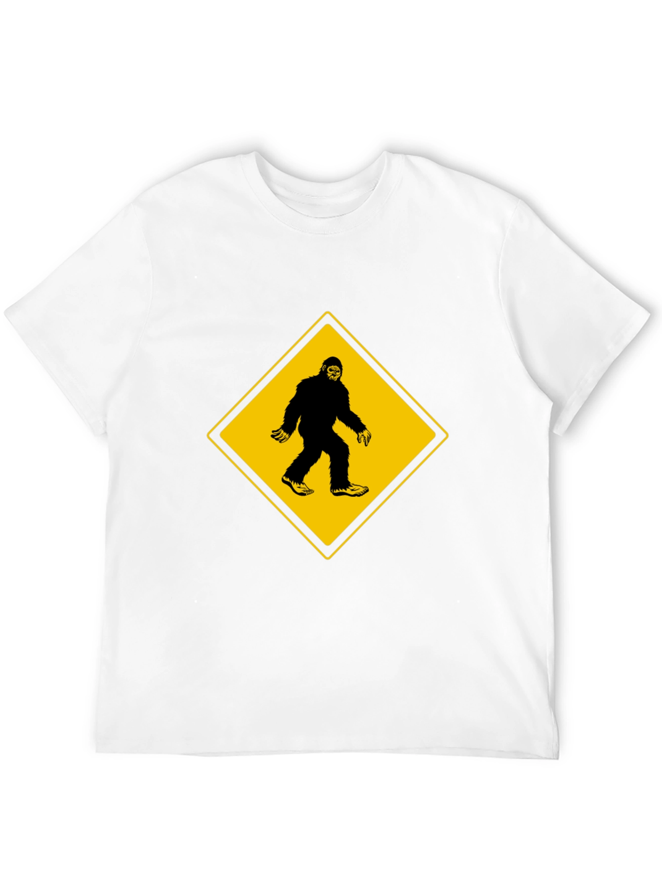 Black Bigfoot Crossing Men's Black T-Shirt view 12