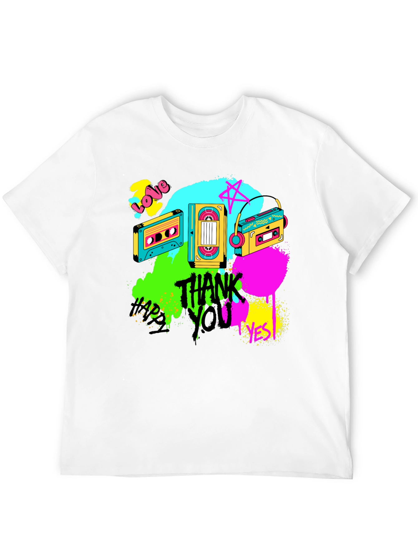 Black Retro Cassette Graphic T-Shirt - 80s Vibe view 12