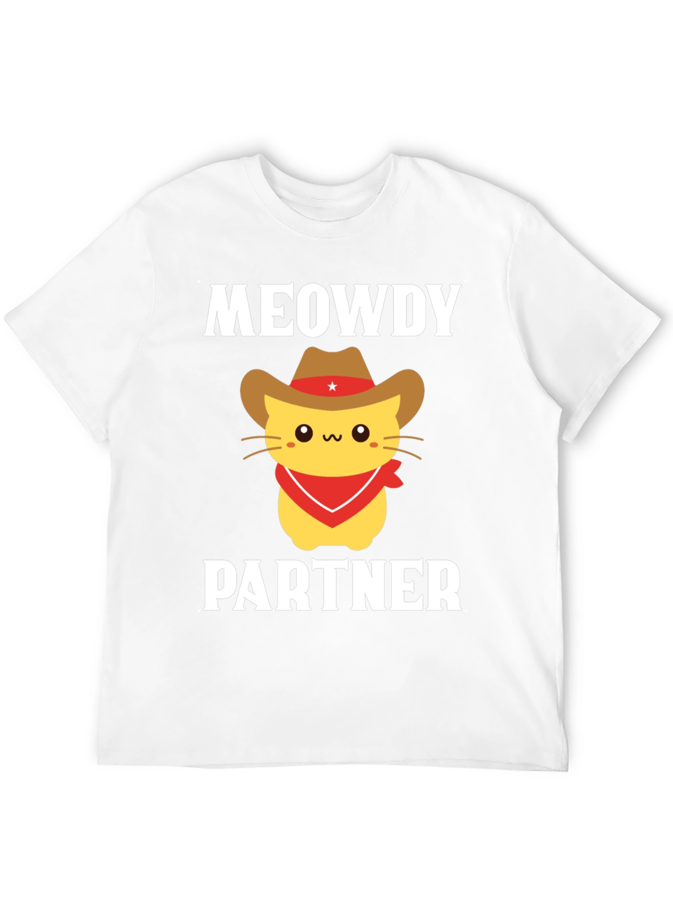 Black Meowdy Partner Cat Cowboy T-Shirt view 12
