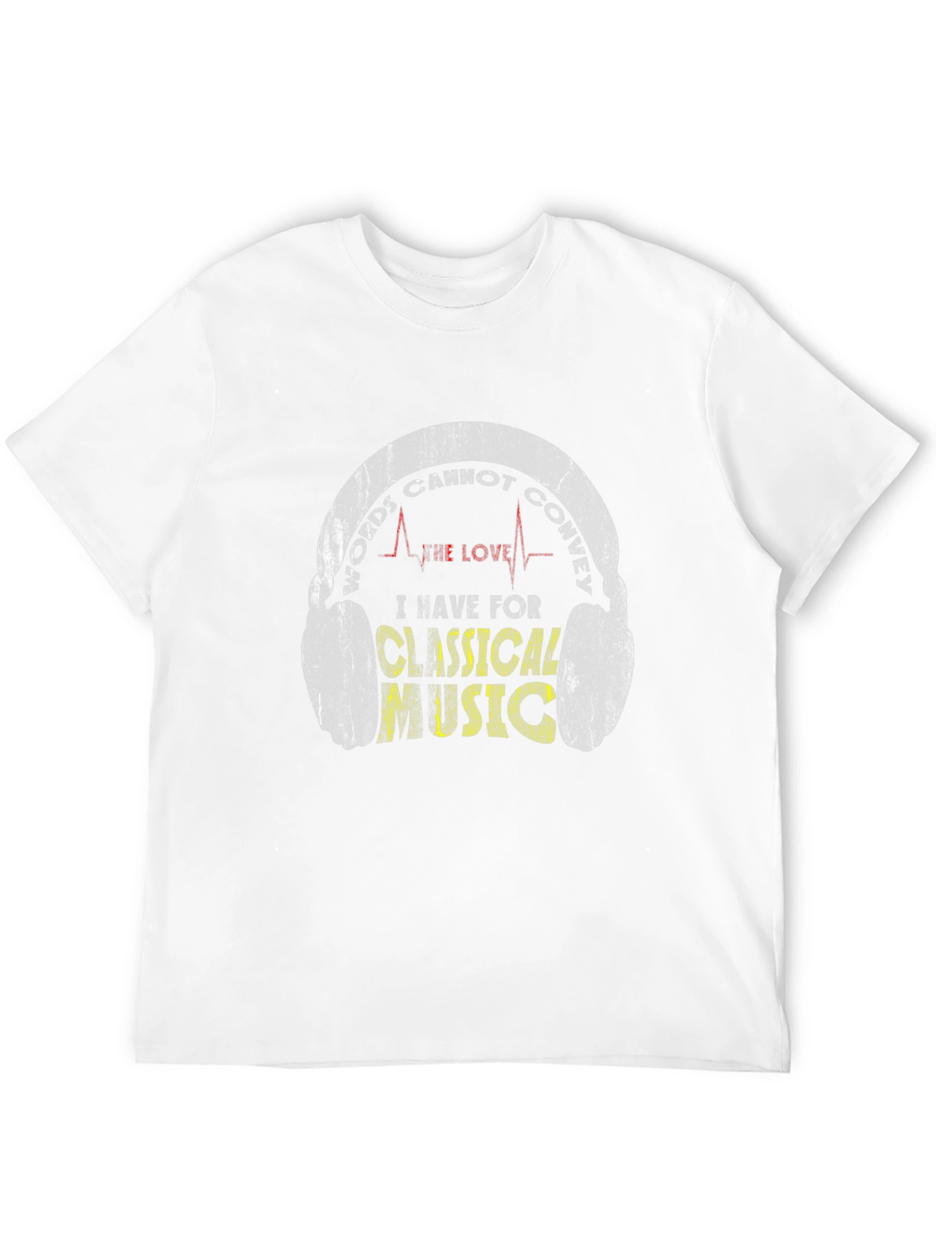 Black Classical Music Lover Graphic Tee - Headphones Design view 12