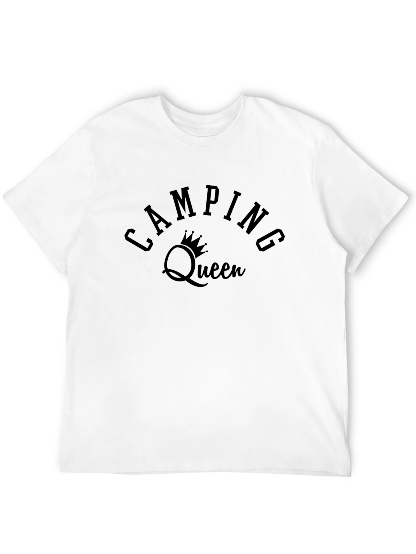 Black Camping Queen T-Shirt - Black Cotton Tee view 12