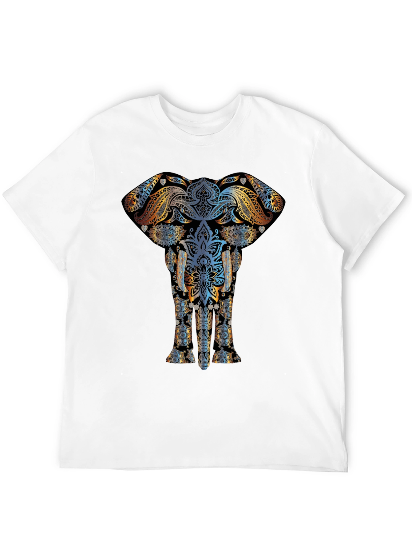 Black Elephant Mandala Graphic Tee - Stylish Black T-Shirt view 12